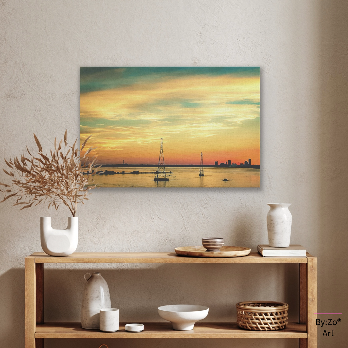 Wrapped Canvas, "August Farewell: A Painted Sky's Promise" teelaunch