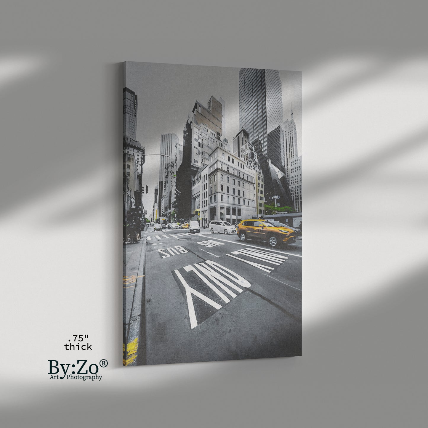 New York City Bus Lane Only Original Photography on Canvas - By:Zo