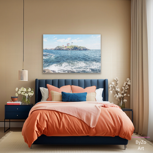 Wrapped Canvas, "The Nubble Lighthouse" Art Photography teelaunch By:Zo