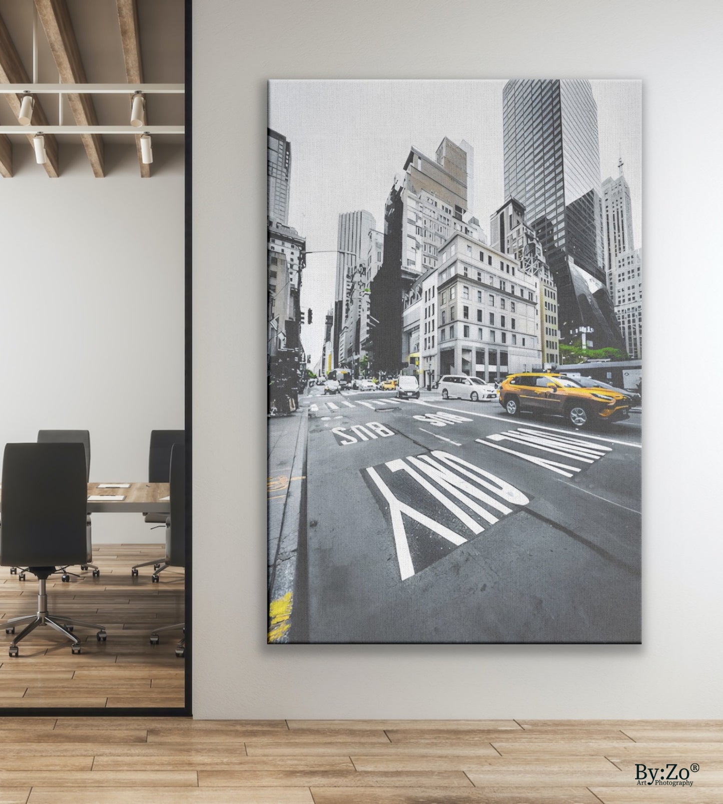 New York City Bus Lane Only Original Photography on Canvas - By:Zo
