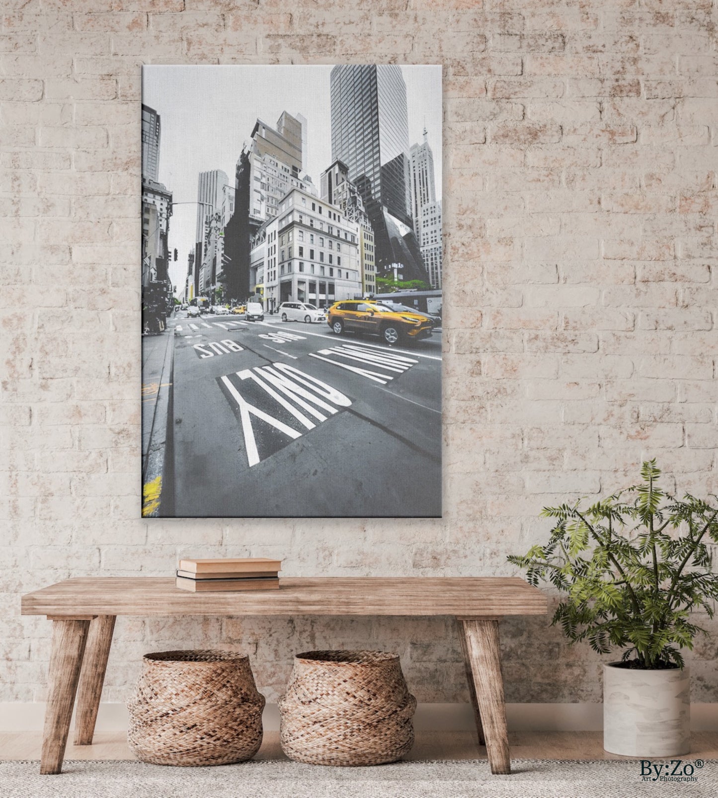New York City Bus Lane Only Original Photography on Canvas - By:Zo