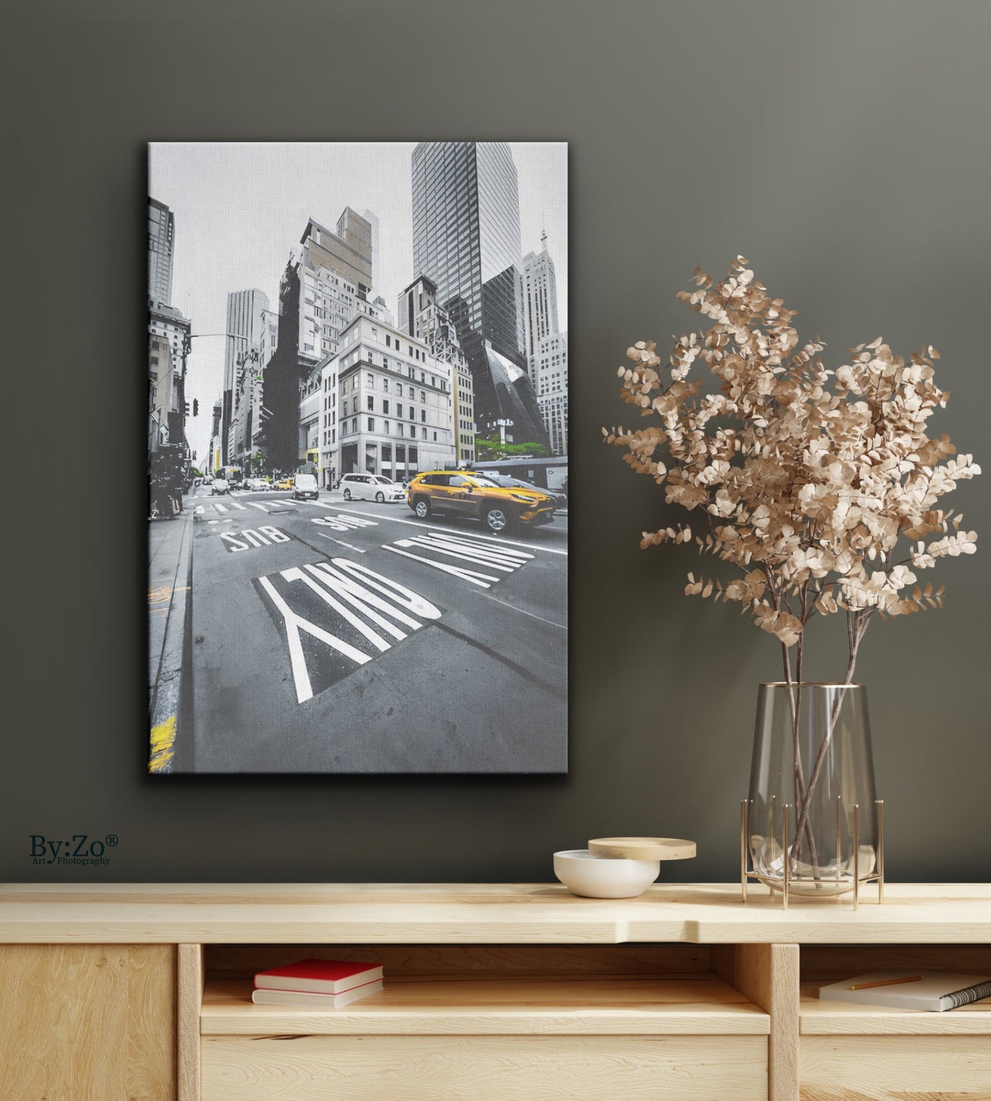 New York City Bus Lane Only Original Photography on Canvas - By:Zo