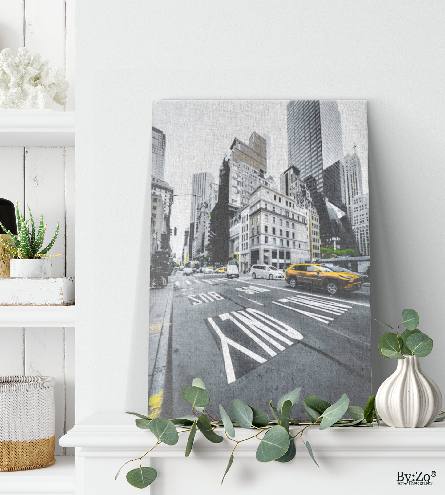 New York City Bus Lane Only Original Photography on Canvas - By:Zo
