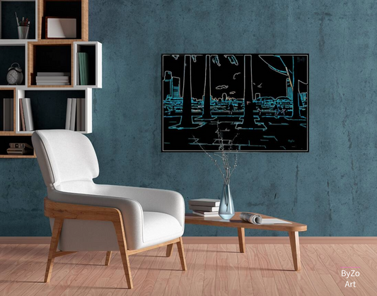 Sunset In Singapore - Original Photography And Digital Art Giclee Canvas Print Pictorem.com for ByZo Art