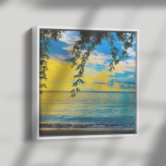Sunrise In The Pacific Ocean in the Philippine Islands on Floating Framed Canvas Fine-Art Photography By:Zo® - By:Zo