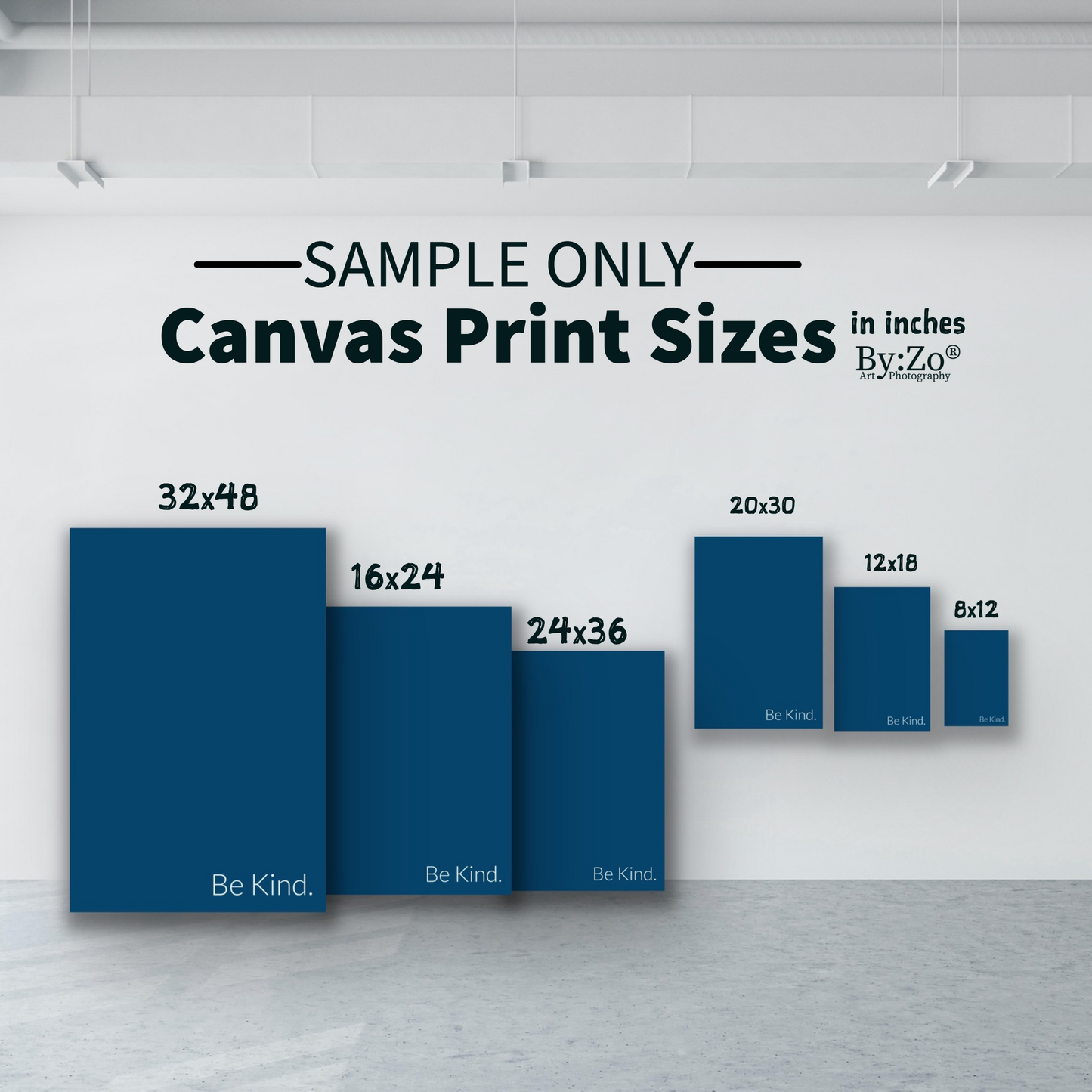 Size Guide for Wrapped Canvas Original Photography .ByZo Art by: Maria Desnoyers