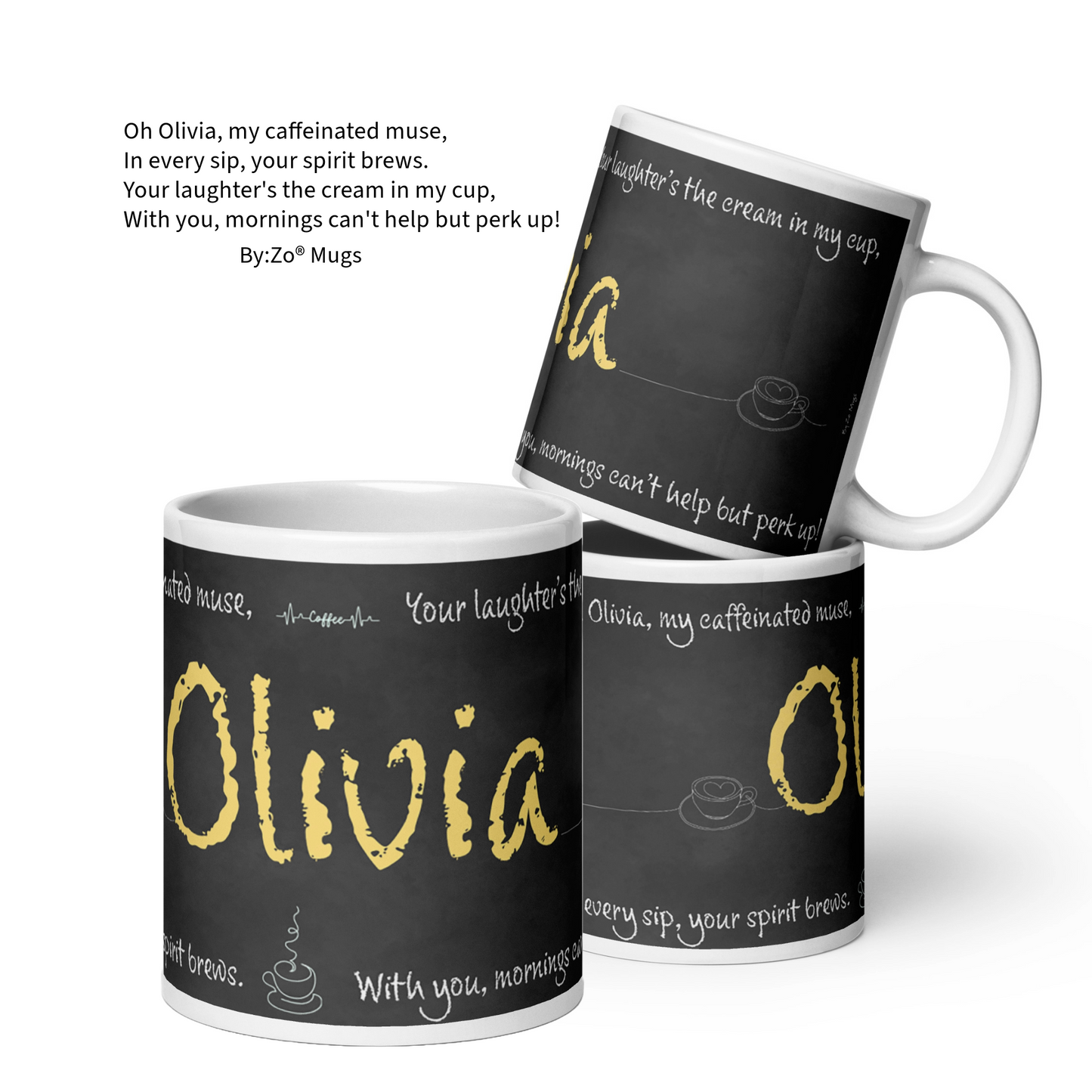 White glossy mug By:Zo