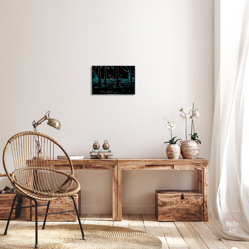 Sunset In Singapore - Original Photography And Digital Art  Giclee Canvas Print Pictorem.com for ByZo Art