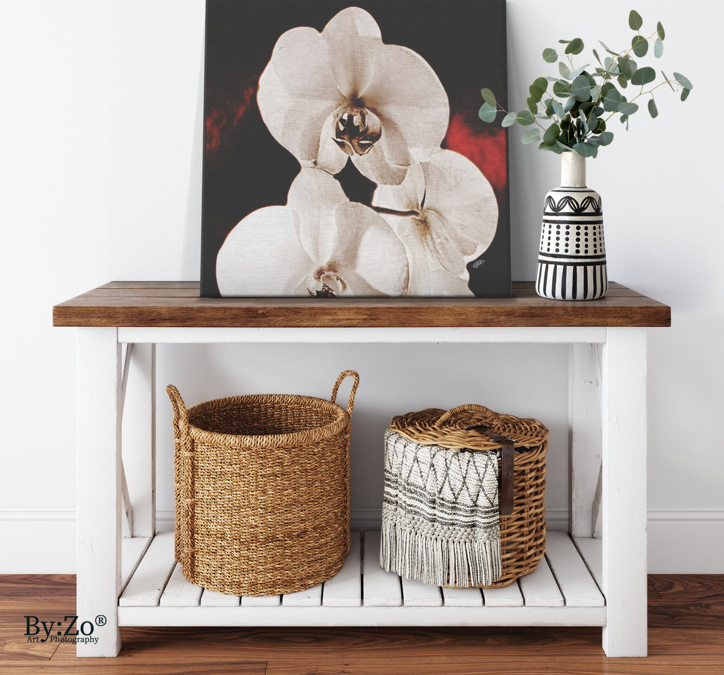 Orchid Drama, Red Splashed Fine Art Photography - By:Zo