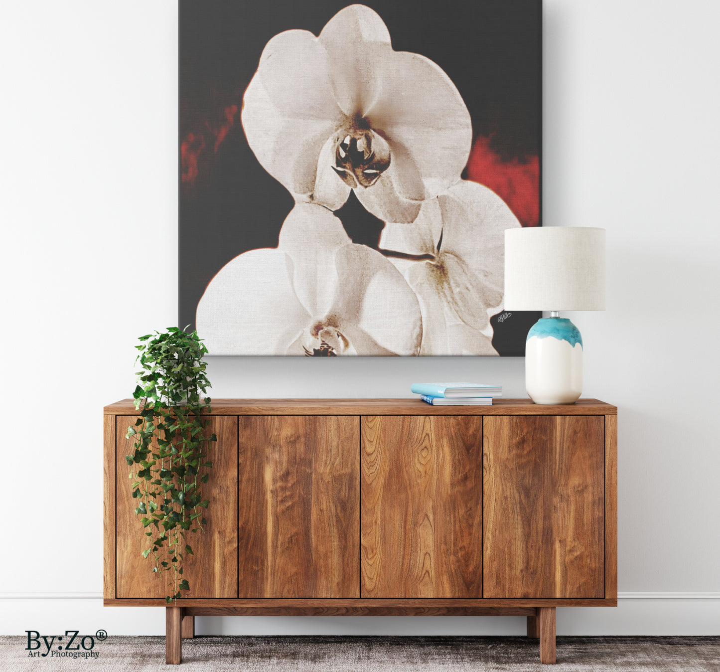 Orchid Drama, Red Splashed Fine Art Photography - By:Zo