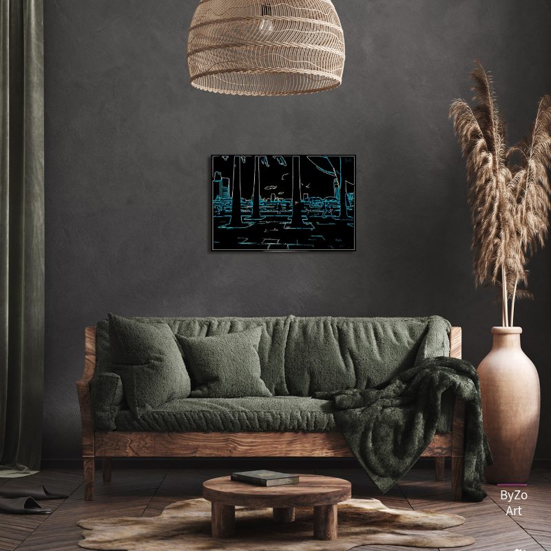 Sunset In Singapore - Original Photography And Digital Art  Giclee Canvas Print Pictorem.com for ByZo Art