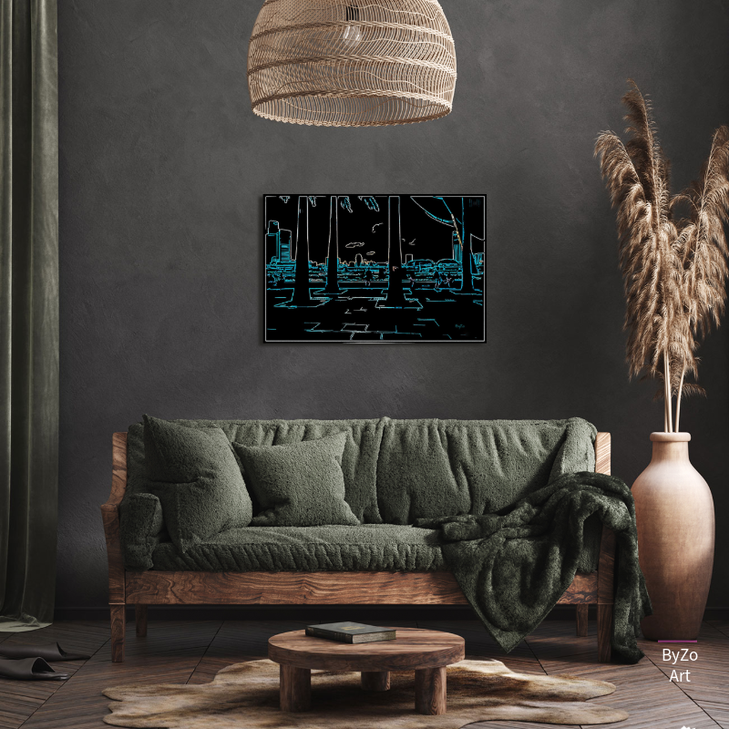 Sunset In Singapore - Original Photography And Digital Art  Giclee Canvas Print Pictorem.com for ByZo Art