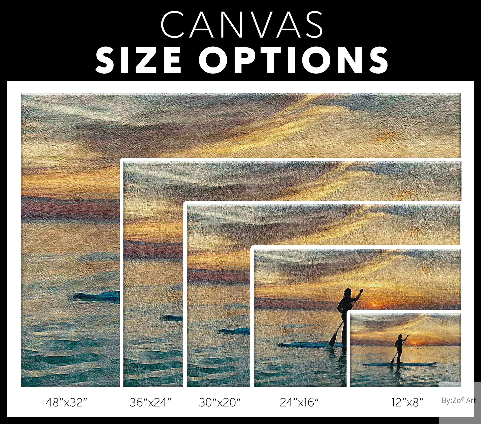 Beautiful Island SILHOUETTE and SUNSET Canvas Print Digital Art from Original Photograph By:Zo® - By:Zo