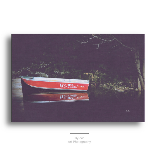 Boat Reflection at Lake Farlain - Gallery Wrapped Canvas ByZo Art Photography teelaunch By:Zo