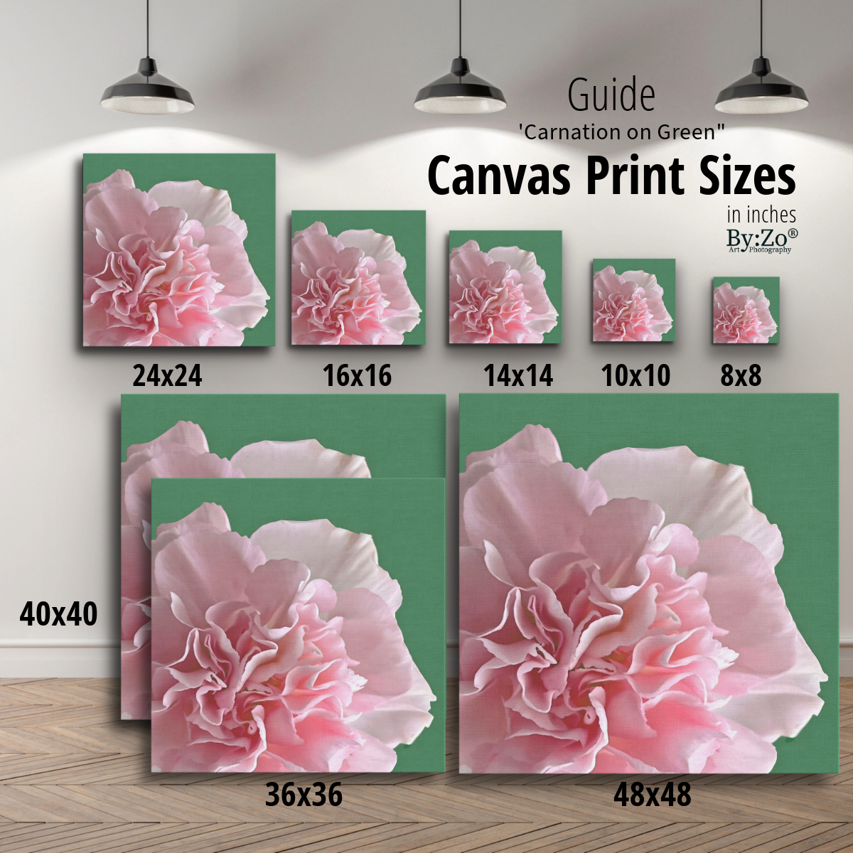 Carnation Flower Canvas Wall Decor Original Photography teelaunch By:Zo