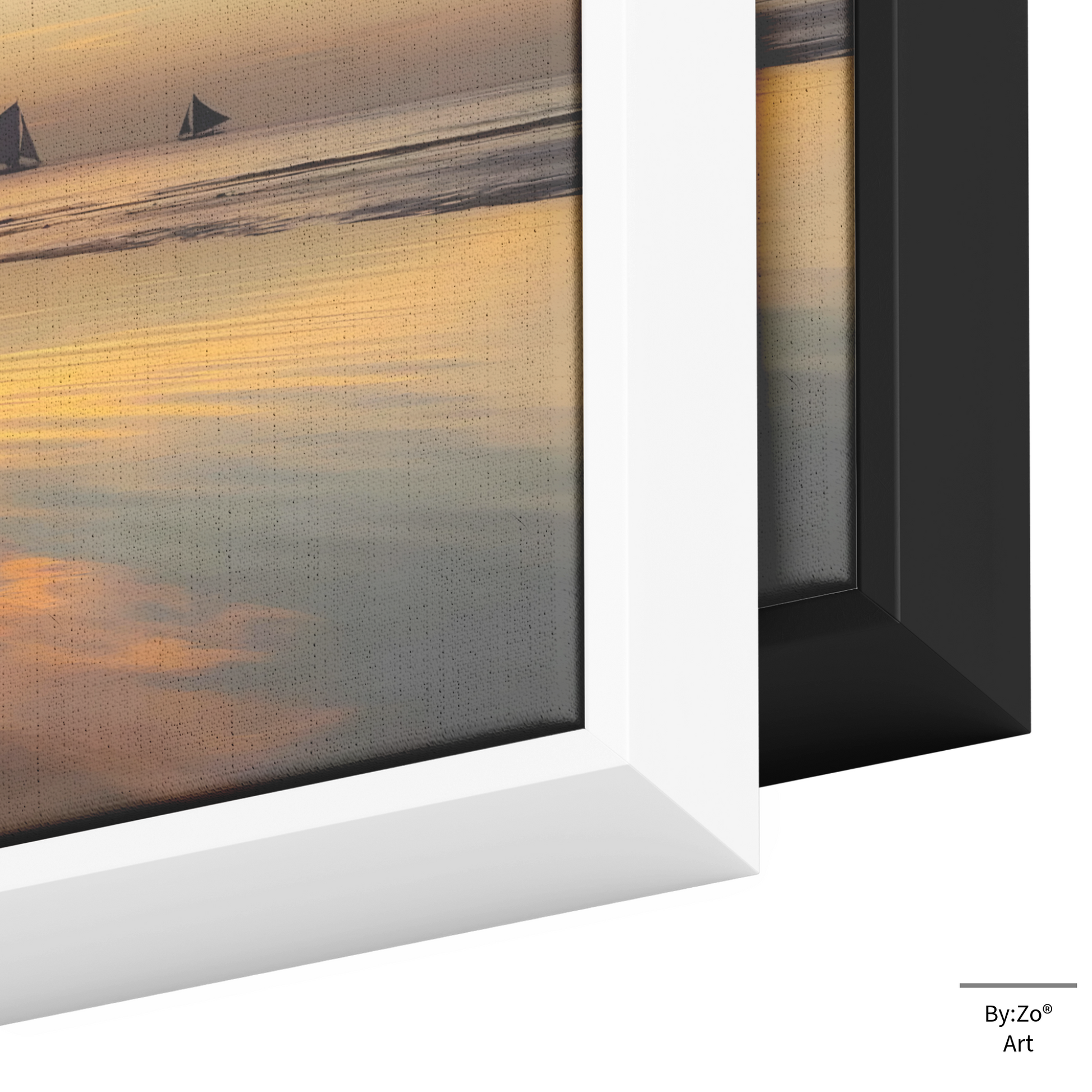 Sunset Sails: Boracay's Golden Hour Magic, Fine Art Photography Framed Canvas teelaunch By:Zo®