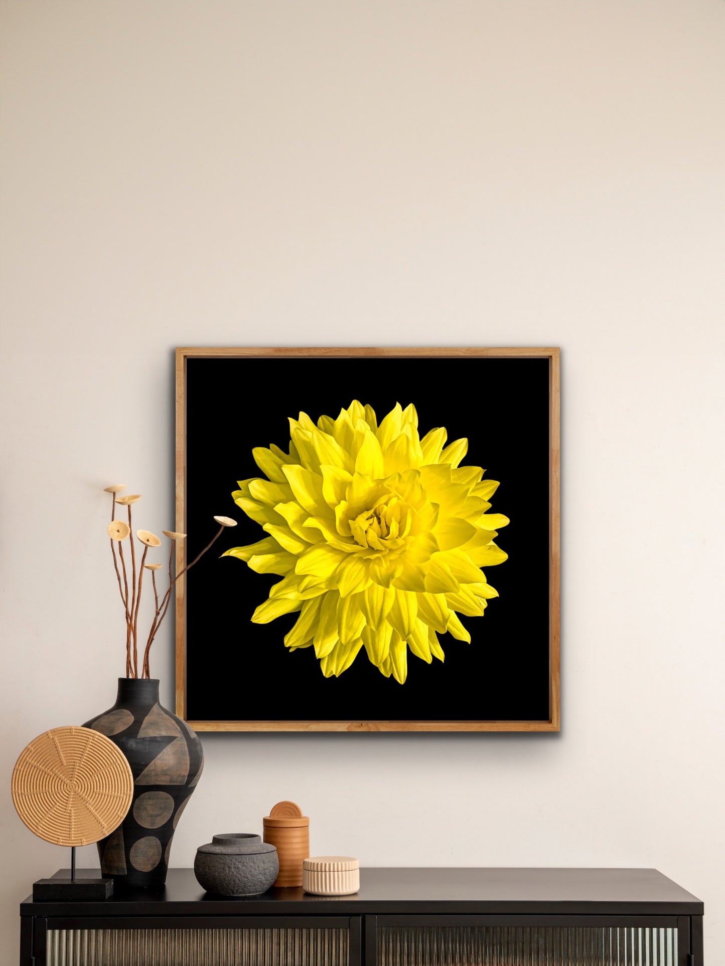 Dahlia In Black - Giclee Art Print - By:Zo