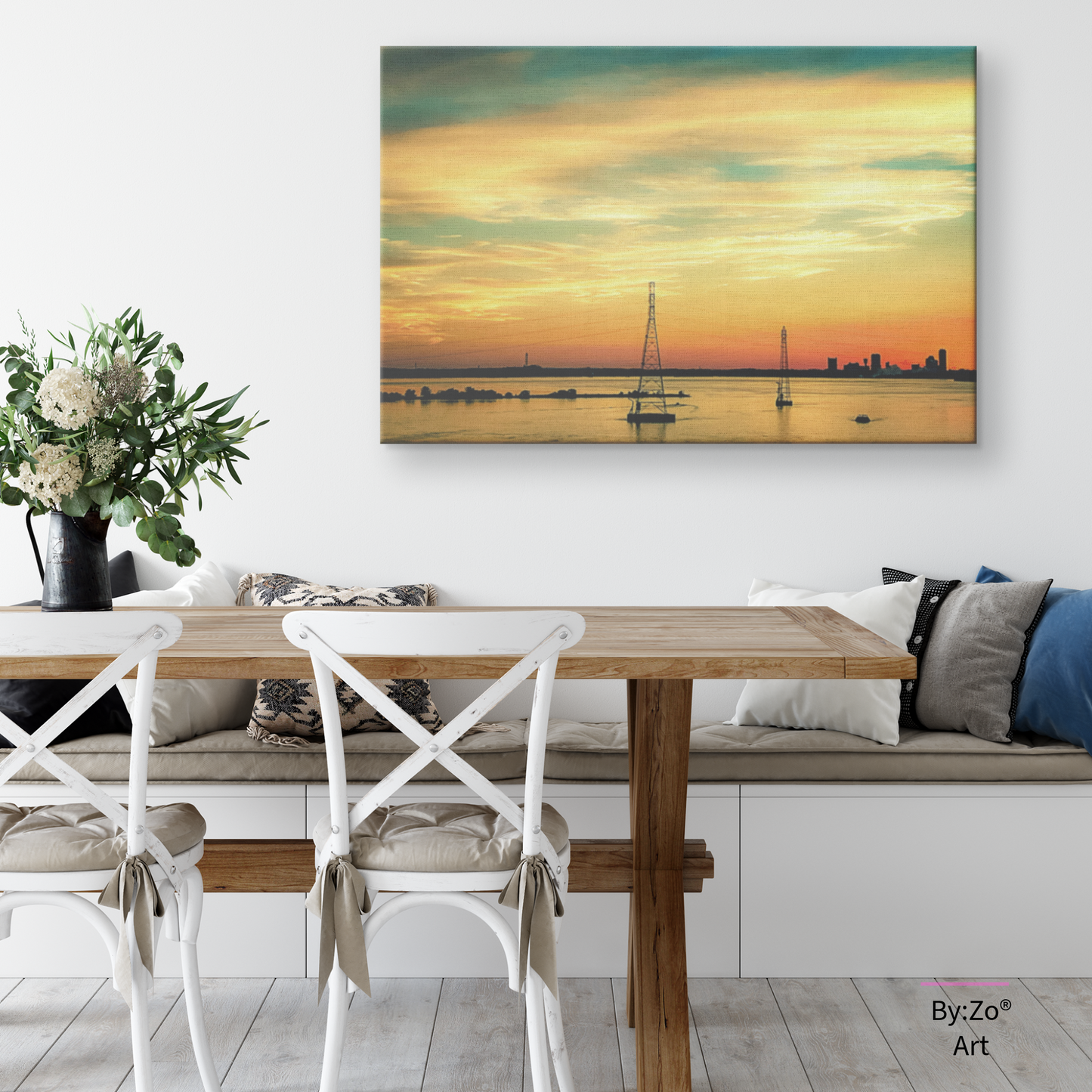 Wrapped Canvas, "August Farewell: A Painted Sky's Promise" teelaunch