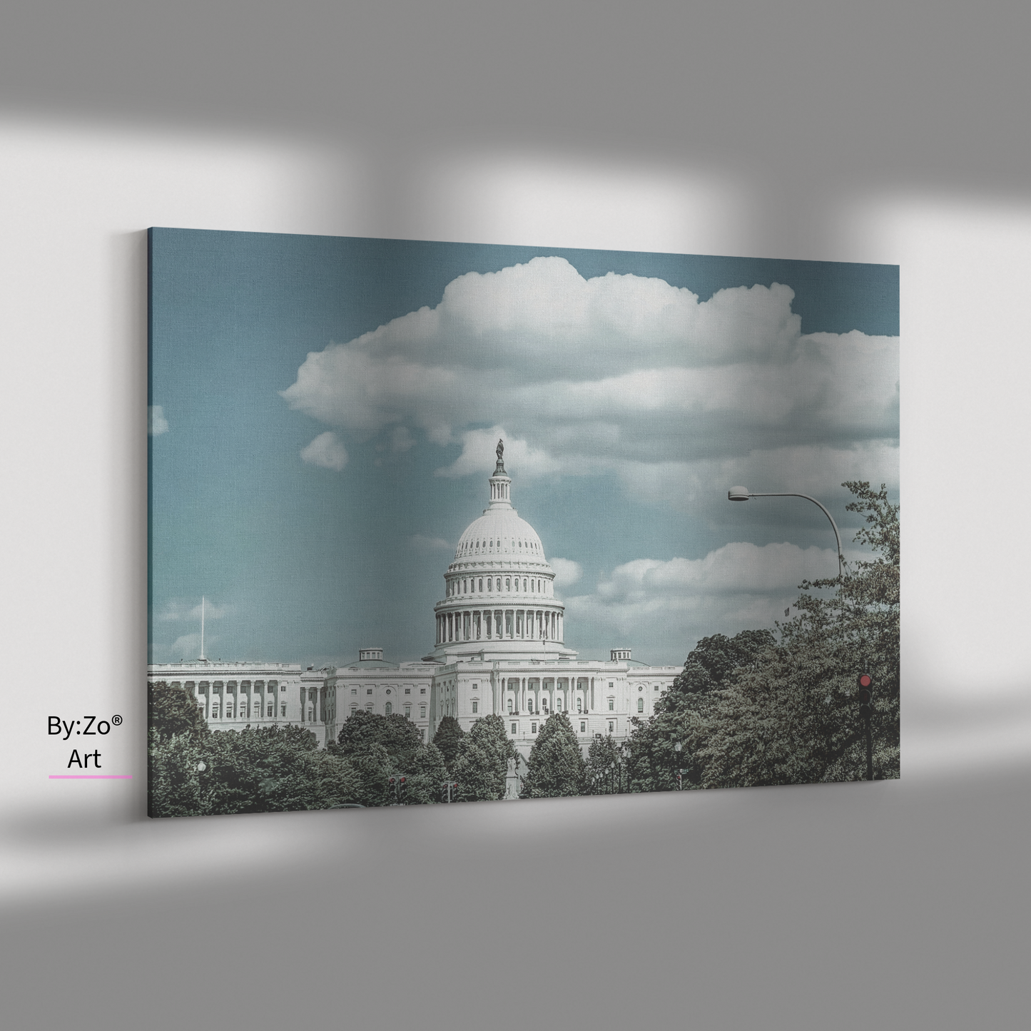 Wrapped Canvas "The Capitol under Open Skies framed by Nature and subtle Red Light" teelaunch By:Zo®