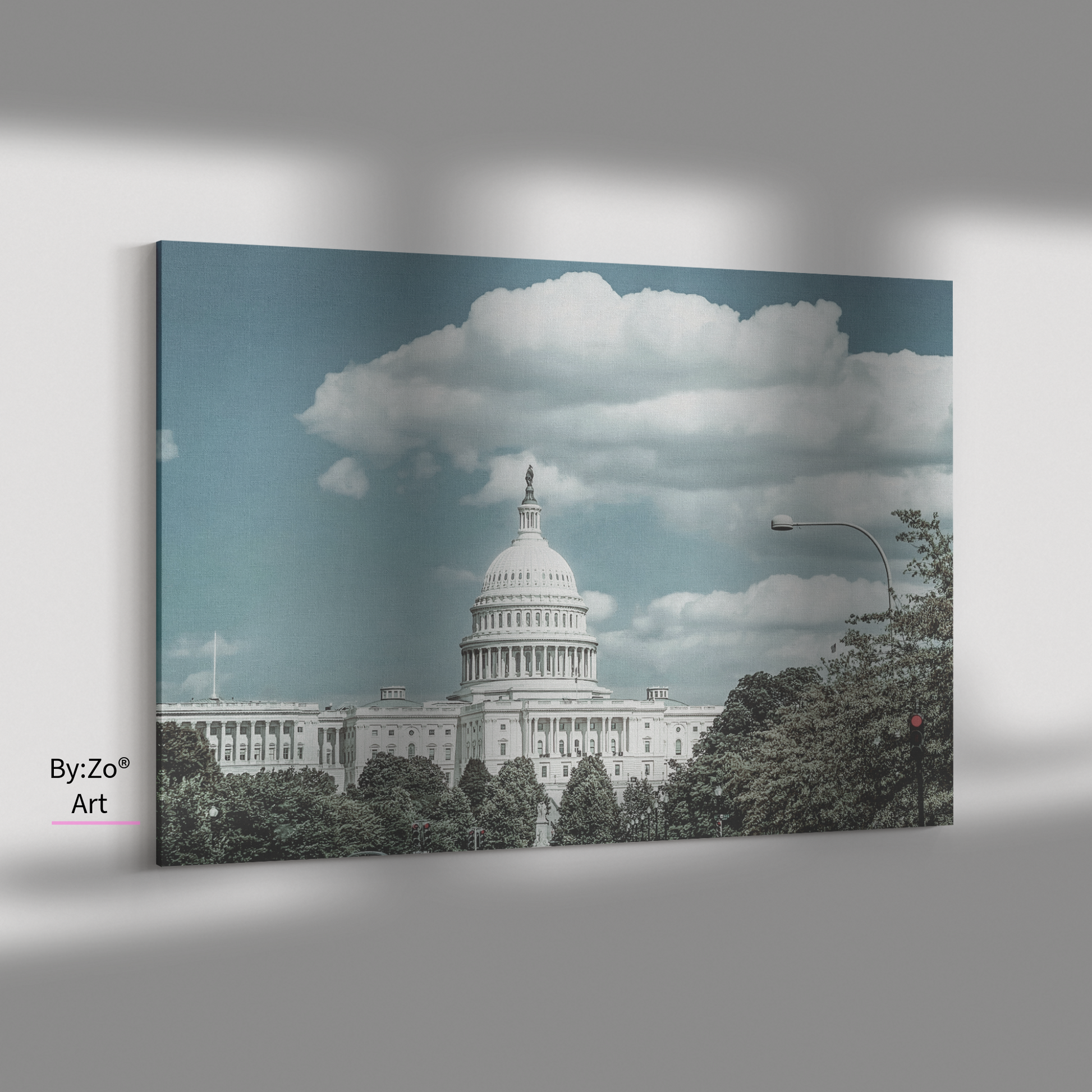 Wrapped Canvas "The Capitol under Open Skies framed by Nature and subtle Red Light" teelaunch By:Zo®