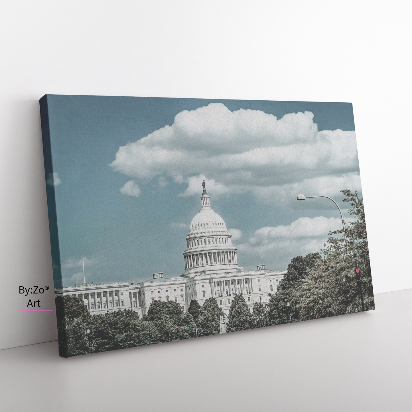 Wrapped Canvas "The Capitol under Open Skies framed by Nature and subtle Red Light" teelaunch By:Zo®