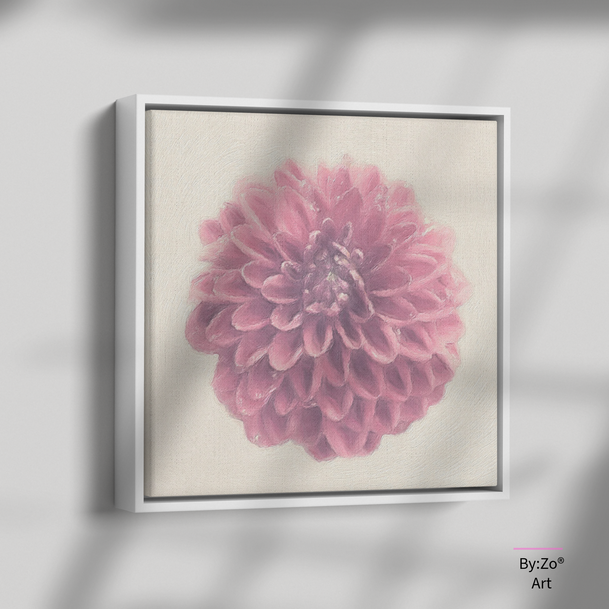 Floater Framed Canvas, Square - Japanese Dahlia Original Art Photography teelaunch