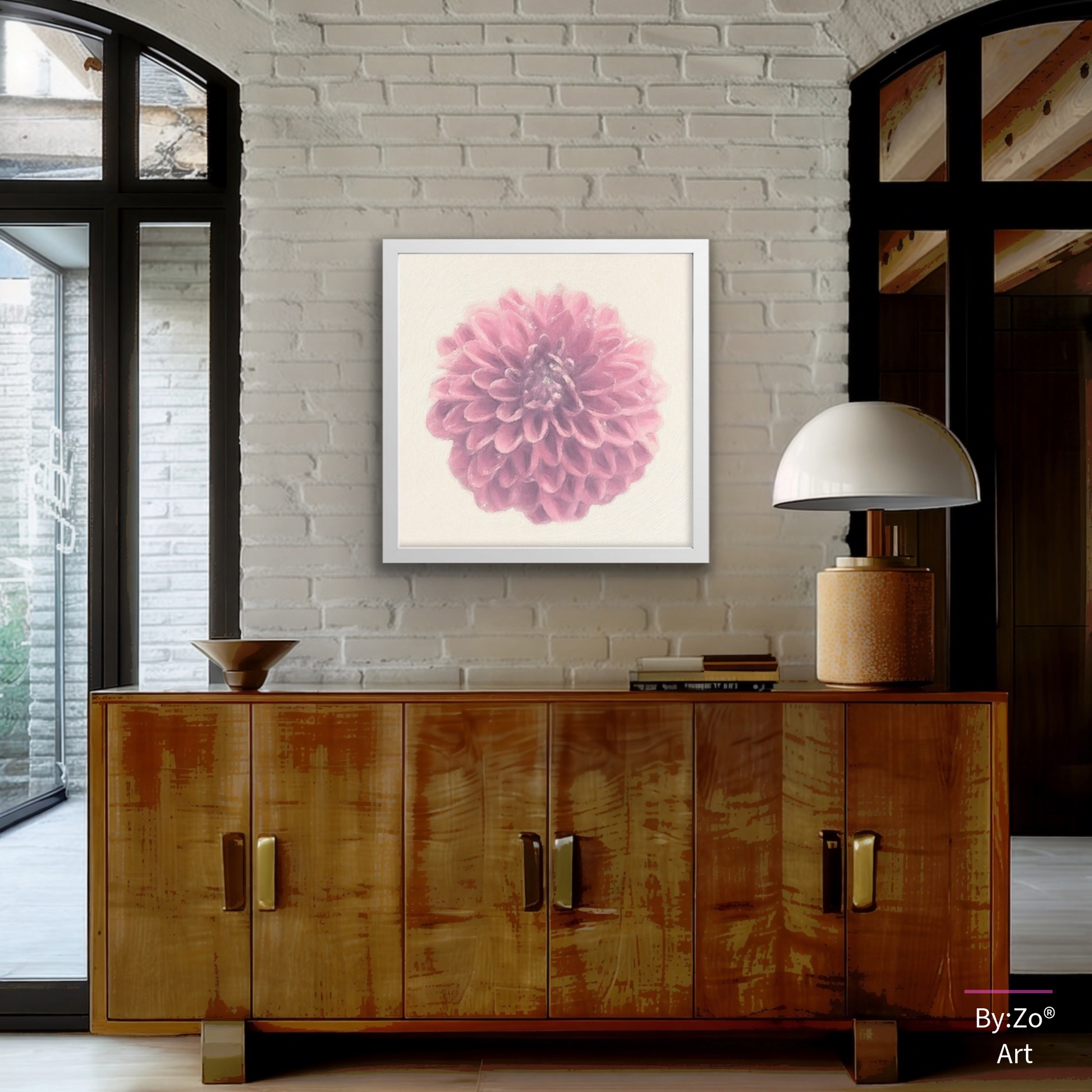 Framed Archival Semi Gloss Paper / Japanese Dahlia Original Art Photography teelaunch