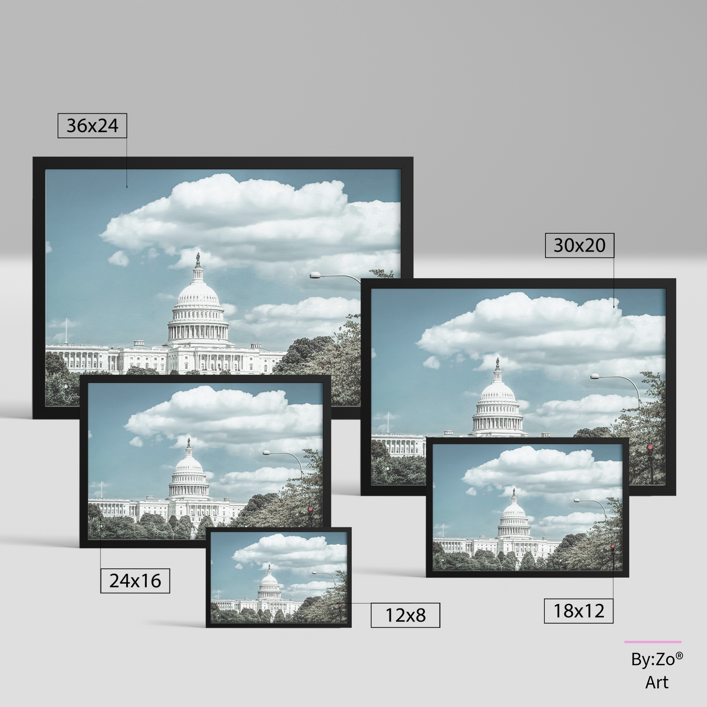 Framed Archival Semi-Gloss Paper, Original "The Capitol" Art Photography teelaunch