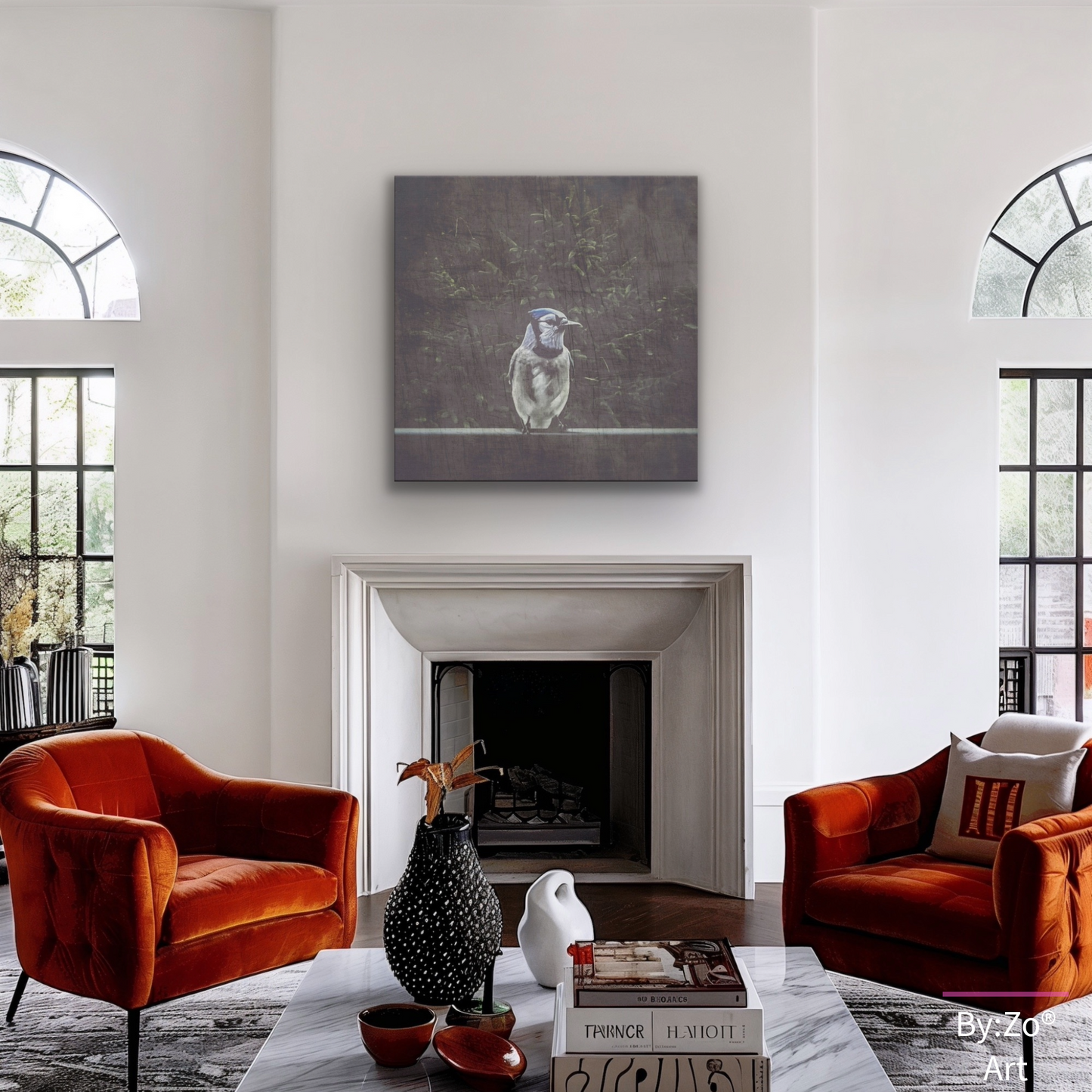 Wrapped Canvas "A Blue Jay's Visit" Original Fine Art Photography teelaunch