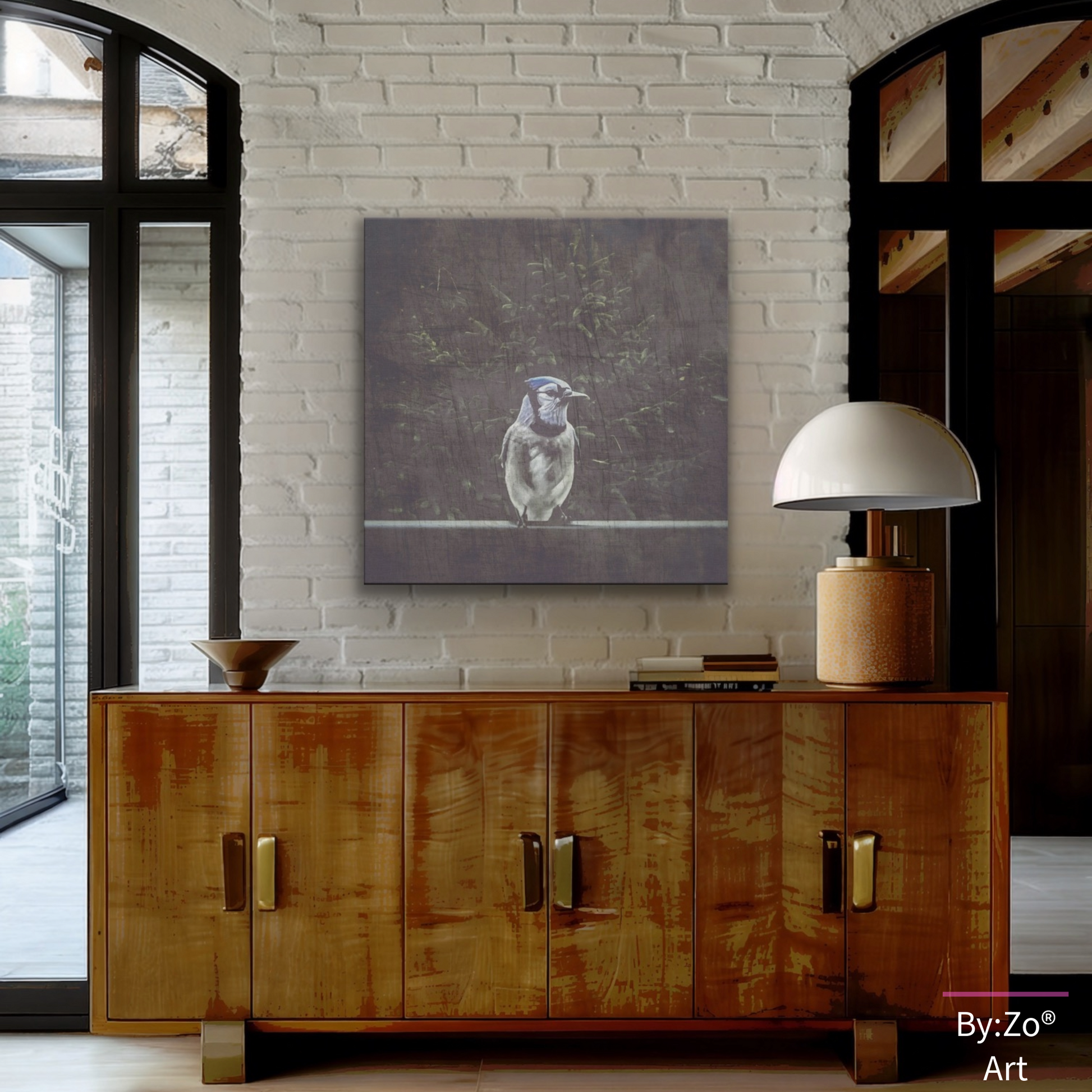 Wrapped Canvas "A Blue Jay's Visit" Original Fine Art Photography teelaunch