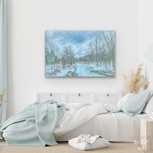 Wrapped Canvas, "Frozen Winter River" Original Fine Art Photography teelaunch