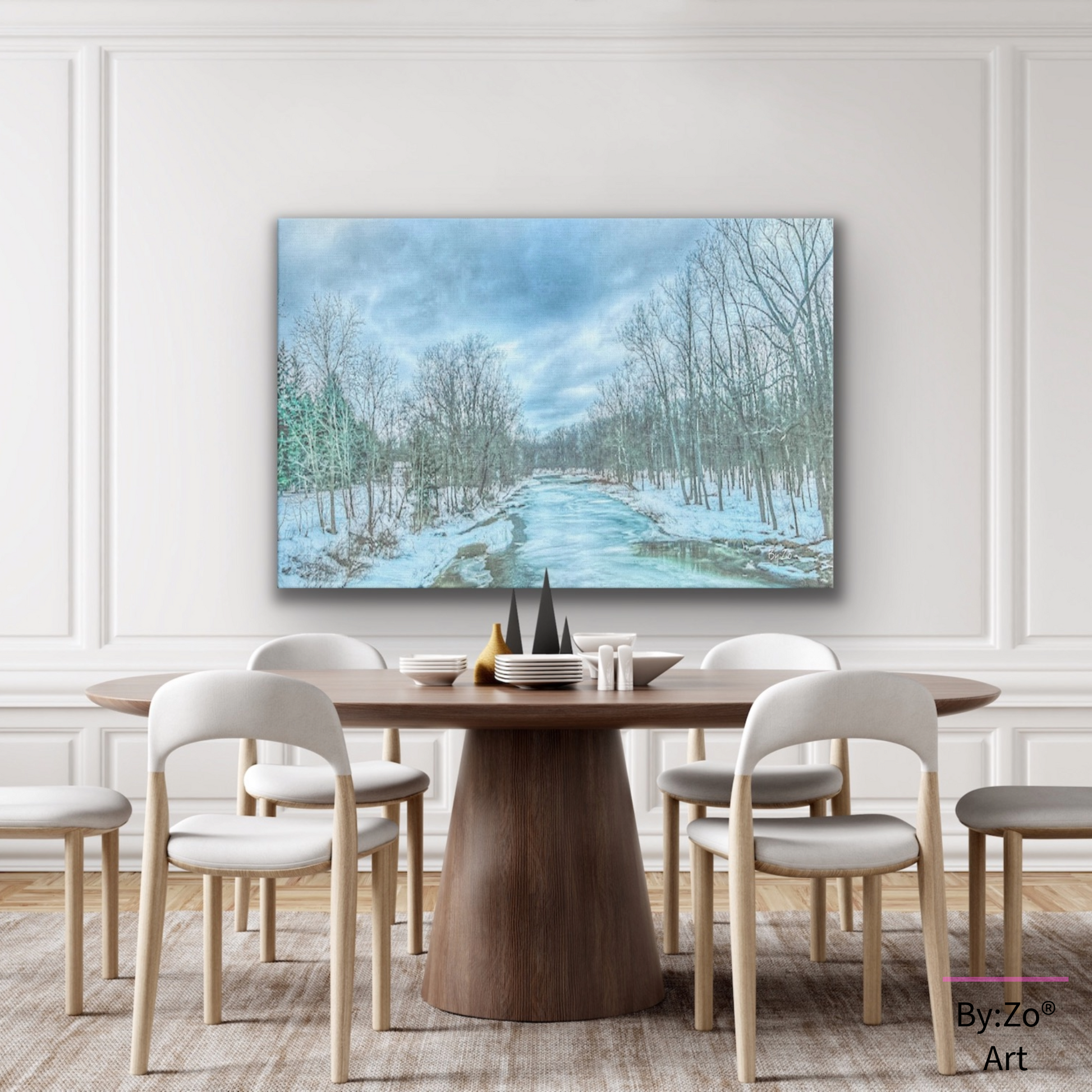 Wrapped Canvas, "Frozen Winter River" Original Fine Art Photography teelaunch