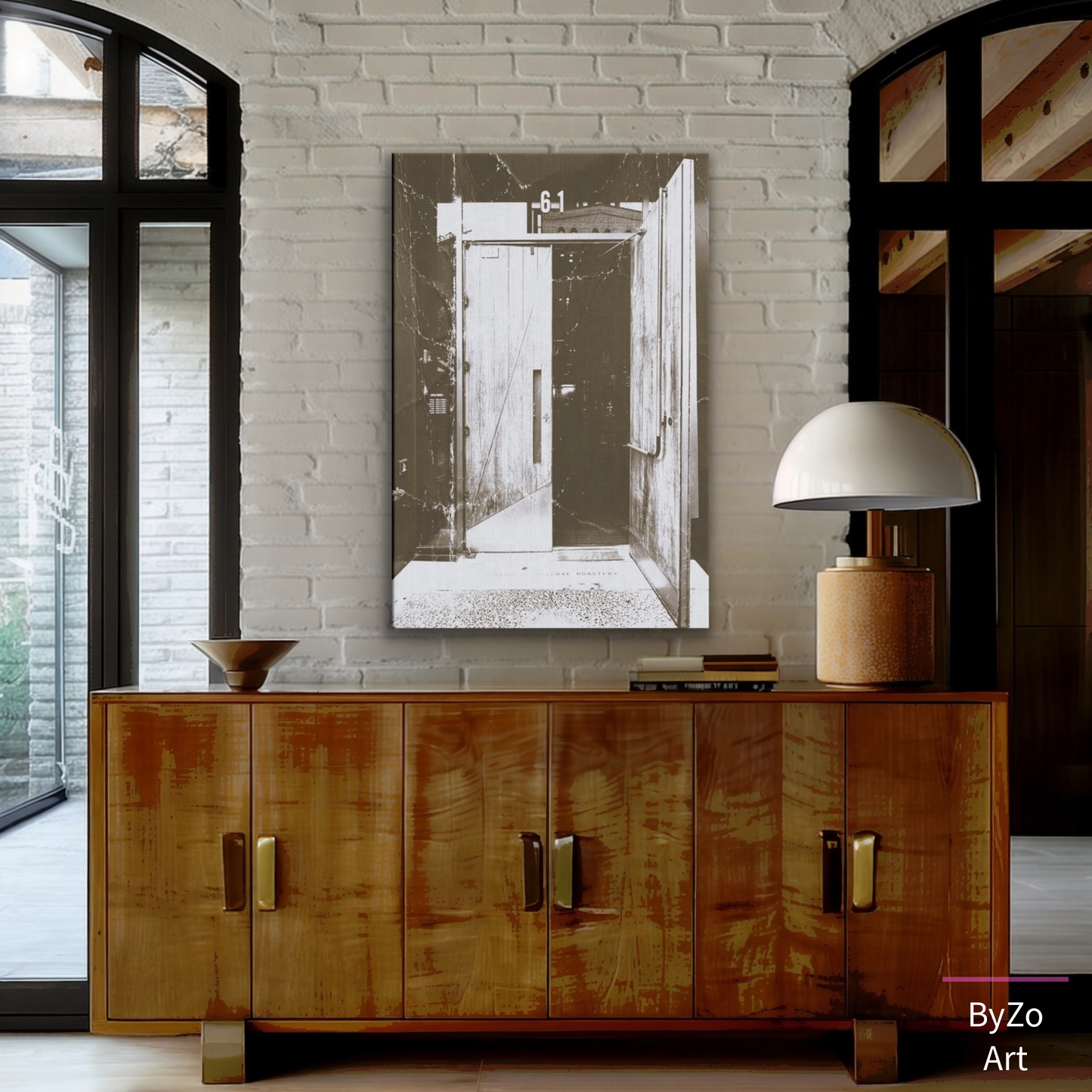 Wrapped Canvas "The Charm of a City That Never Sleeps, One Door at a Time" NYC teelaunch