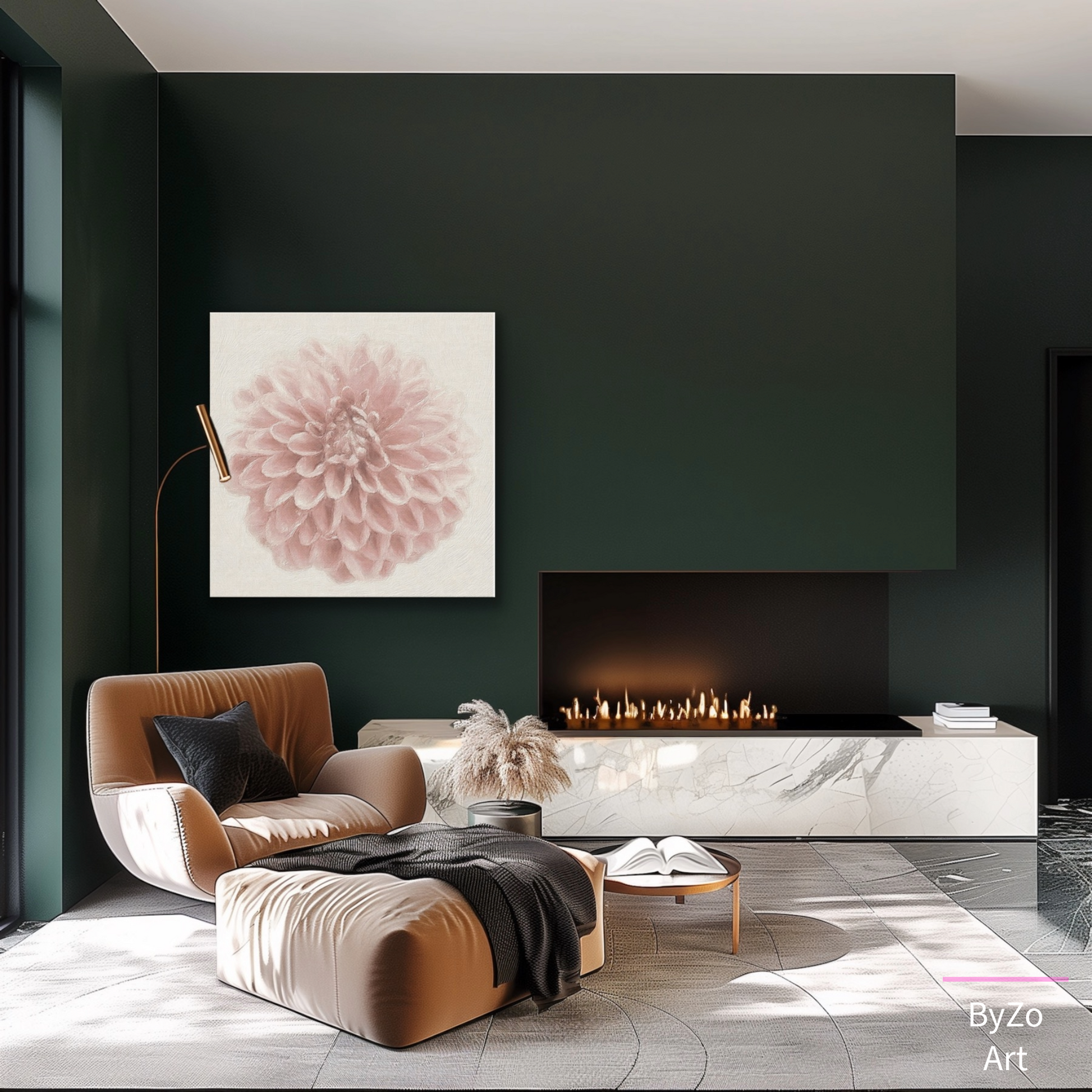 Whisper Pink Dahlia Wrapped Canvas Art Photography teelaunch