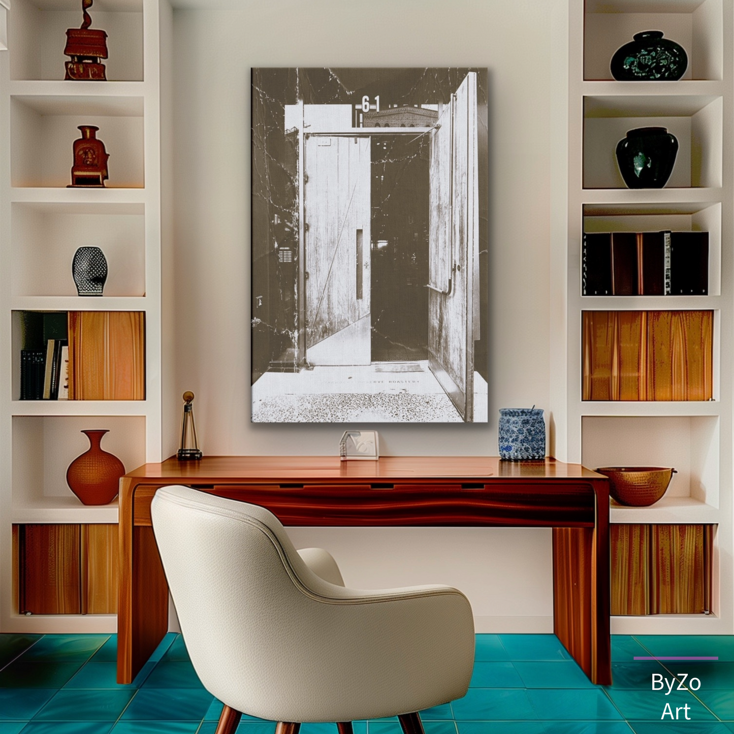 Wrapped Canvas "The Charm of a City That Never Sleeps, One Door at a Time" NYC teelaunch