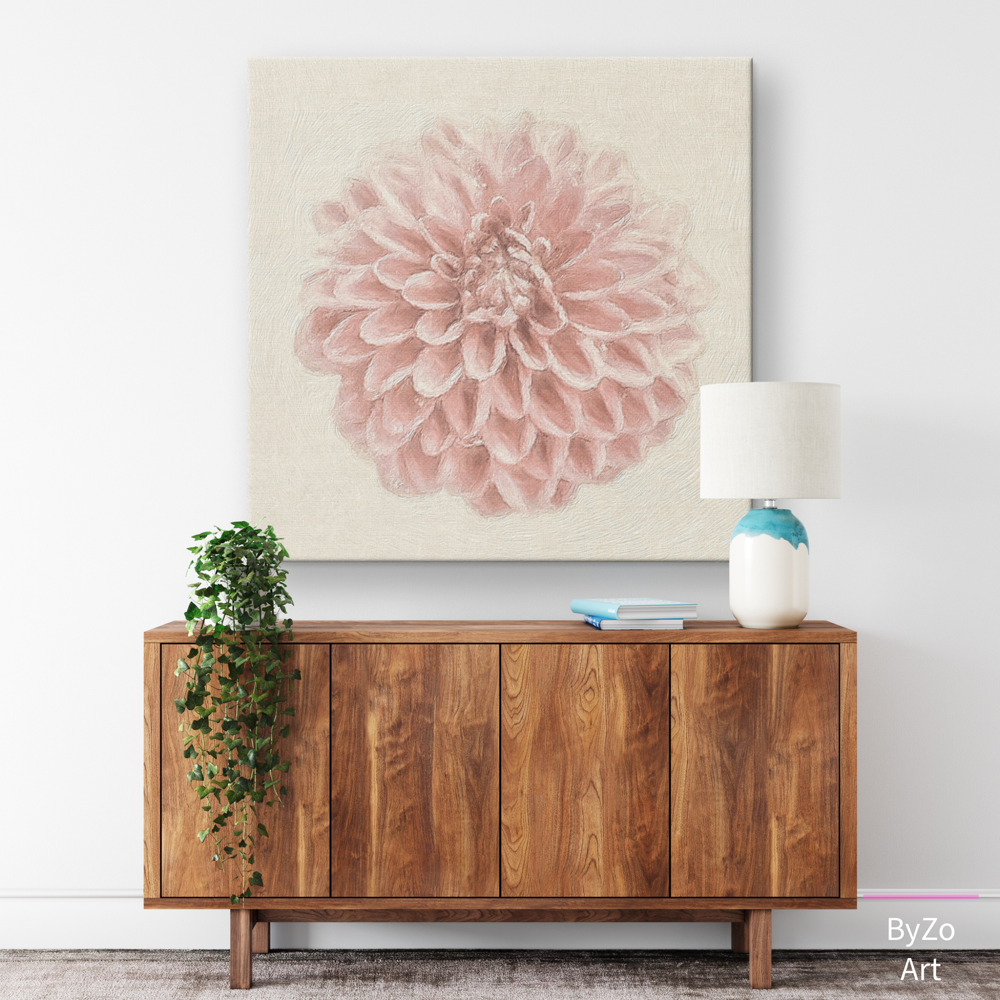 Wrapped Canvas "Pastel Pink Dahlia Flower " Original Photography teelaunch By:Zo