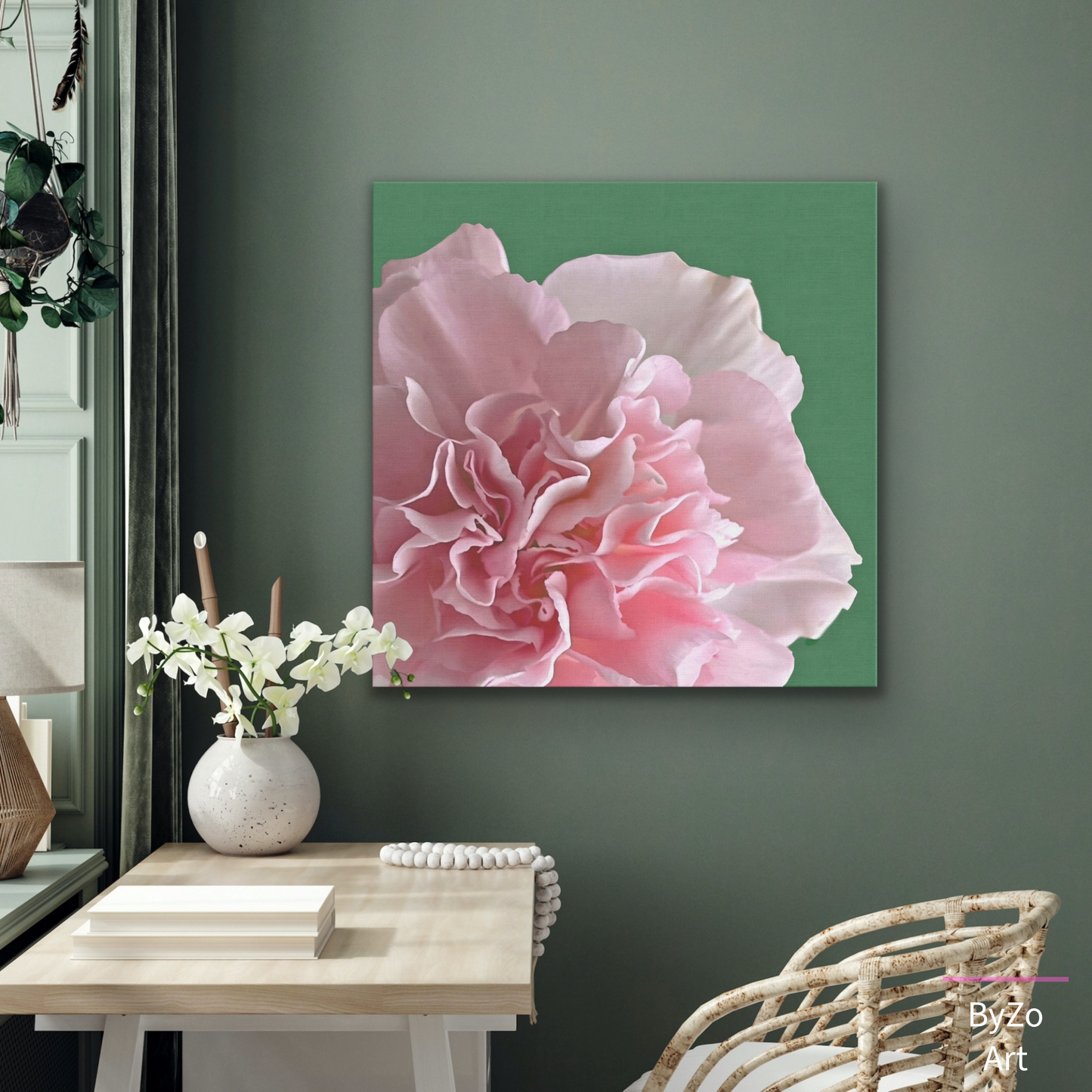 Carnation Flower Canvas Wall Decor Original Photography teelaunch By:Zo