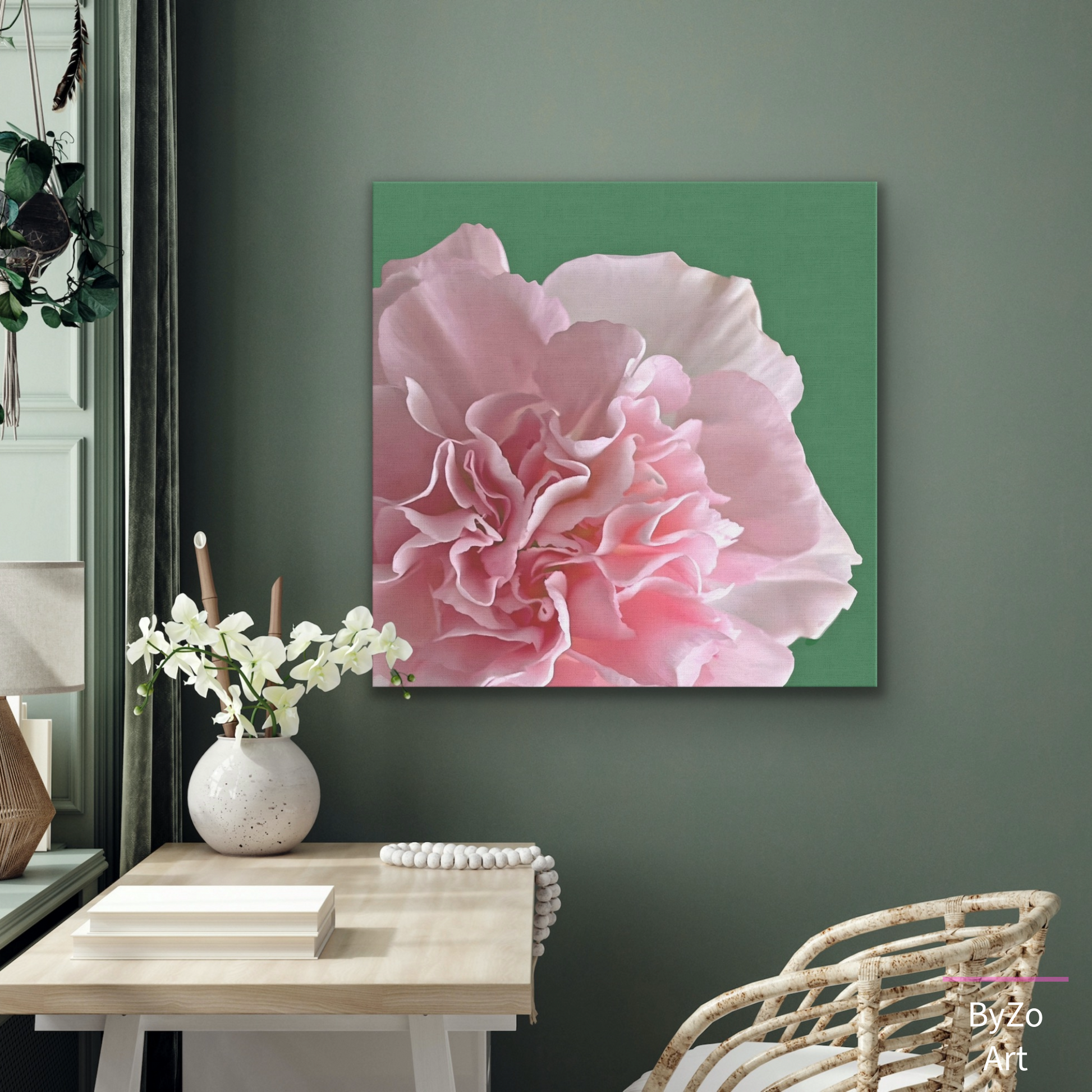 Carnation Flower Canvas Wall Decor Original Photography teelaunch By:Zo