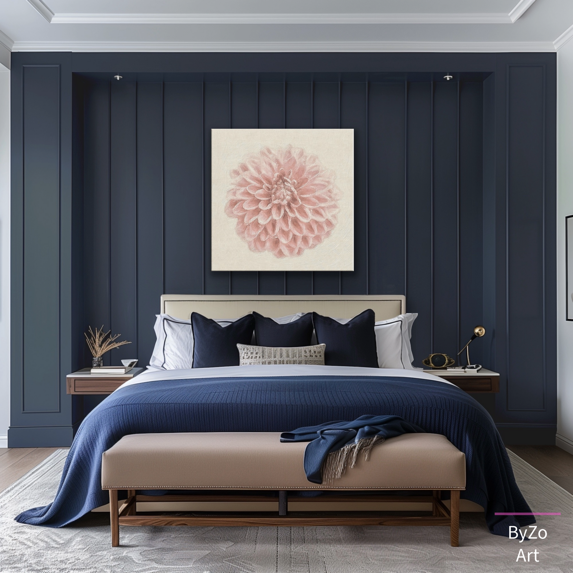 Wrapped Canvas "Pastel Pink Dahlia Flower " Original Photography teelaunch By:Zo