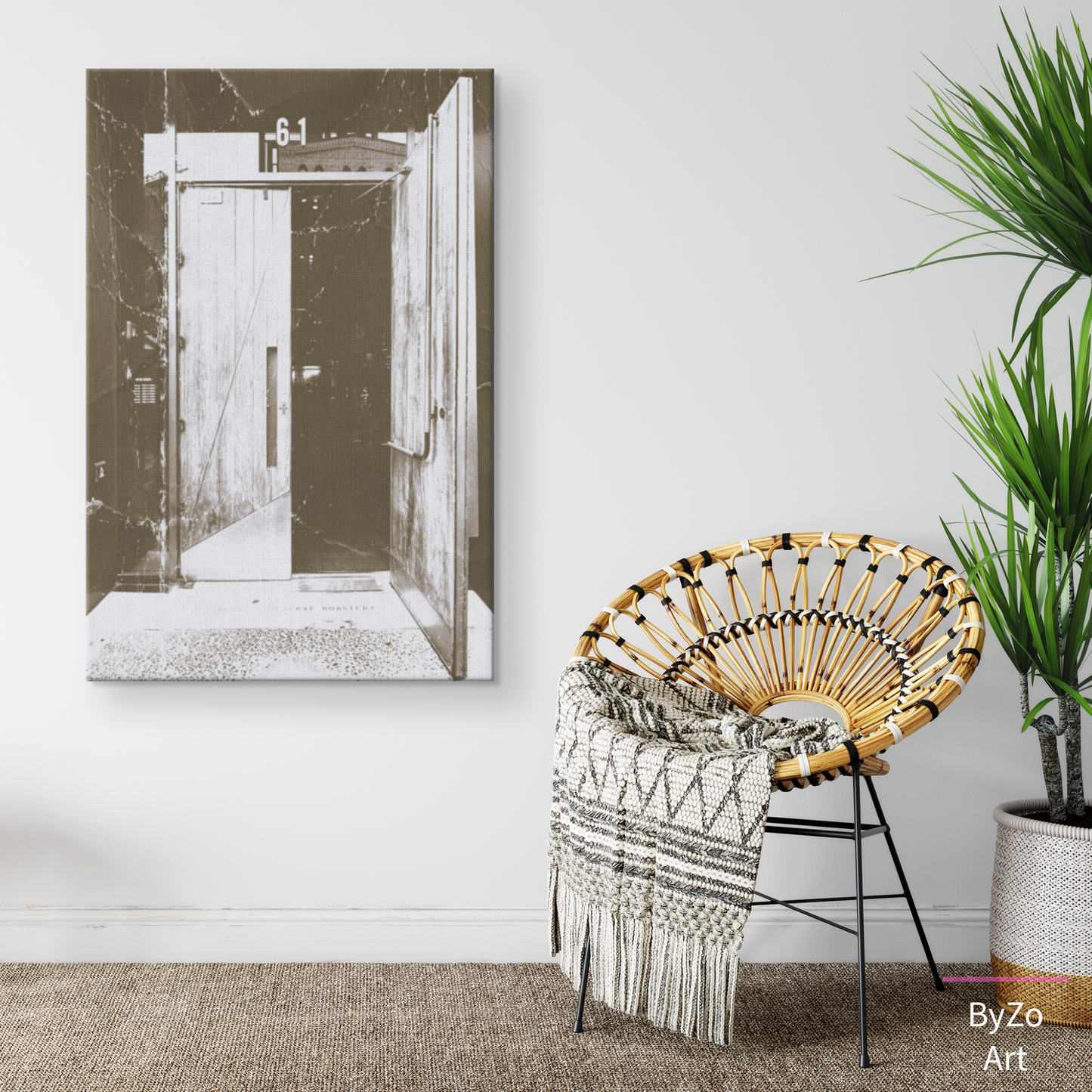 Wrapped Canvas "The Charm of a City That Never Sleeps, One Door at a Time" NYC teelaunch