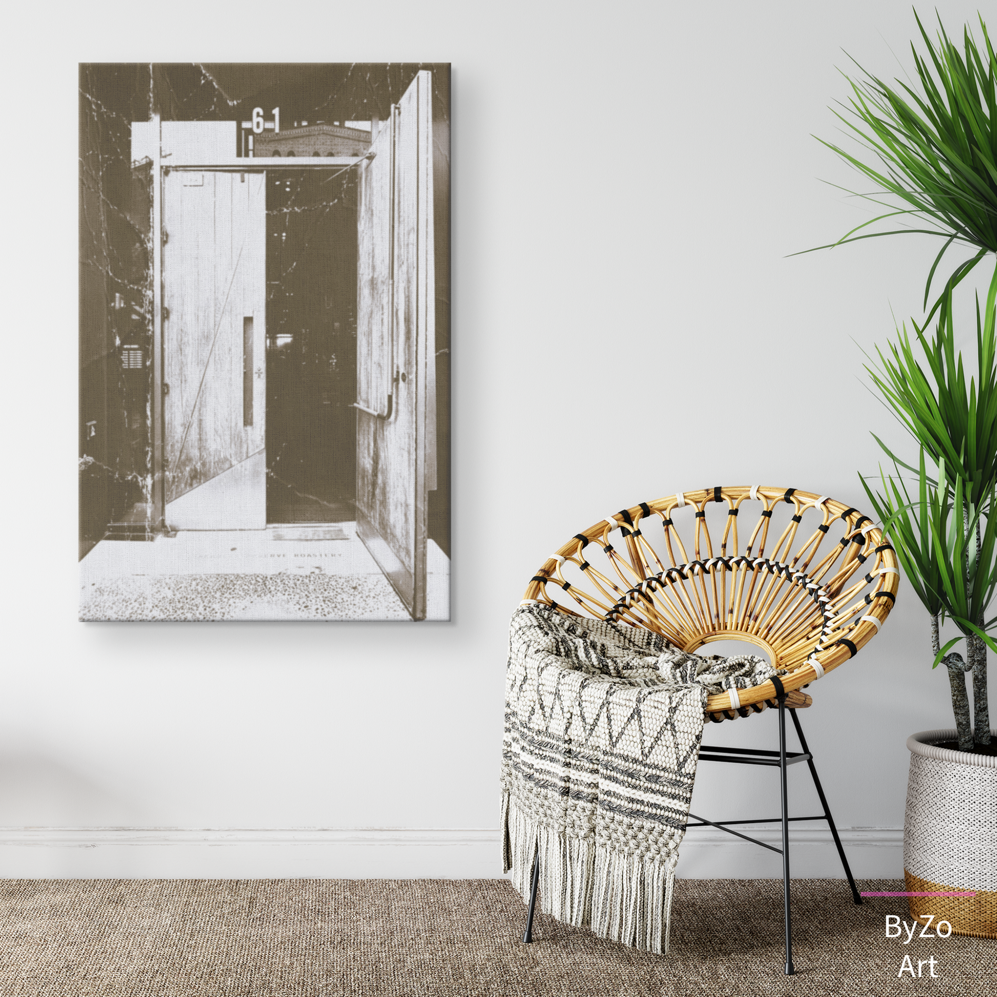 Wrapped Canvas "The Charm of a City That Never Sleeps, One Door at a Time" NYC teelaunch