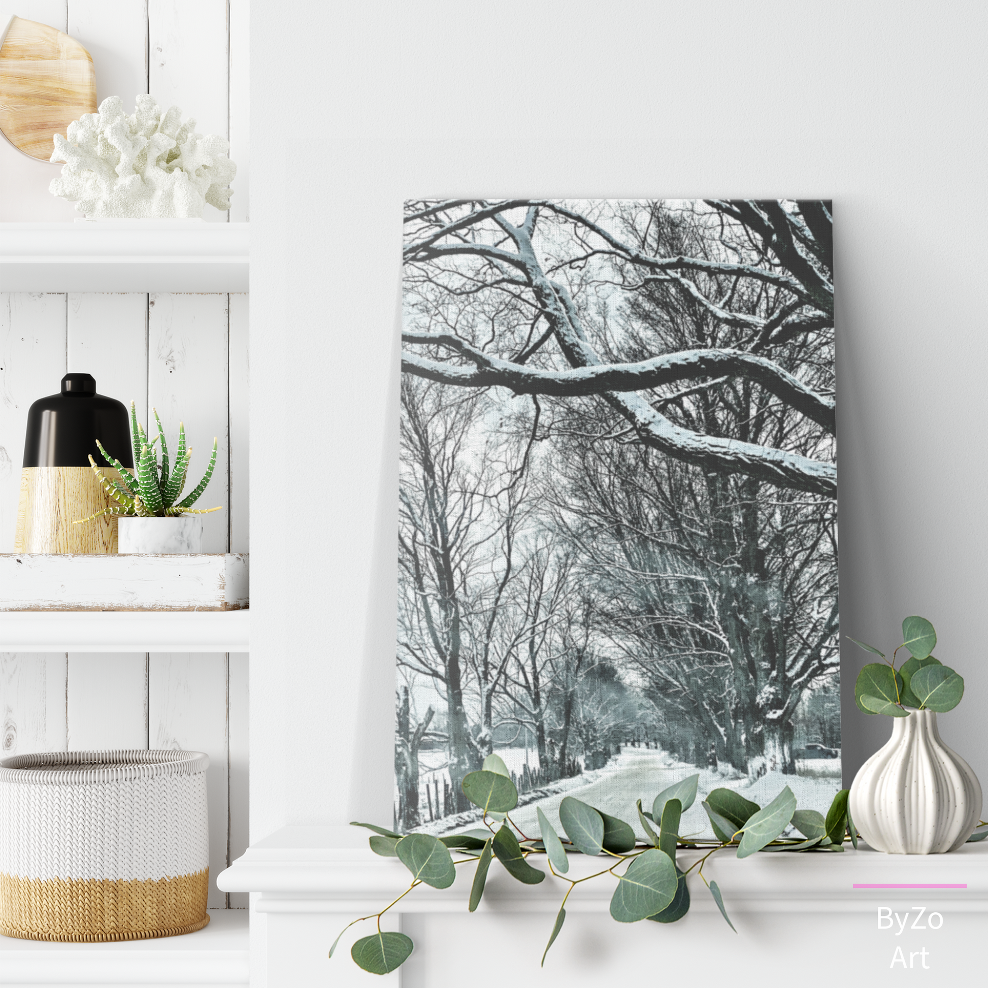 Wrapped Canvas, "Winter Country Road" Original ByZo Art Photography - By:Zo