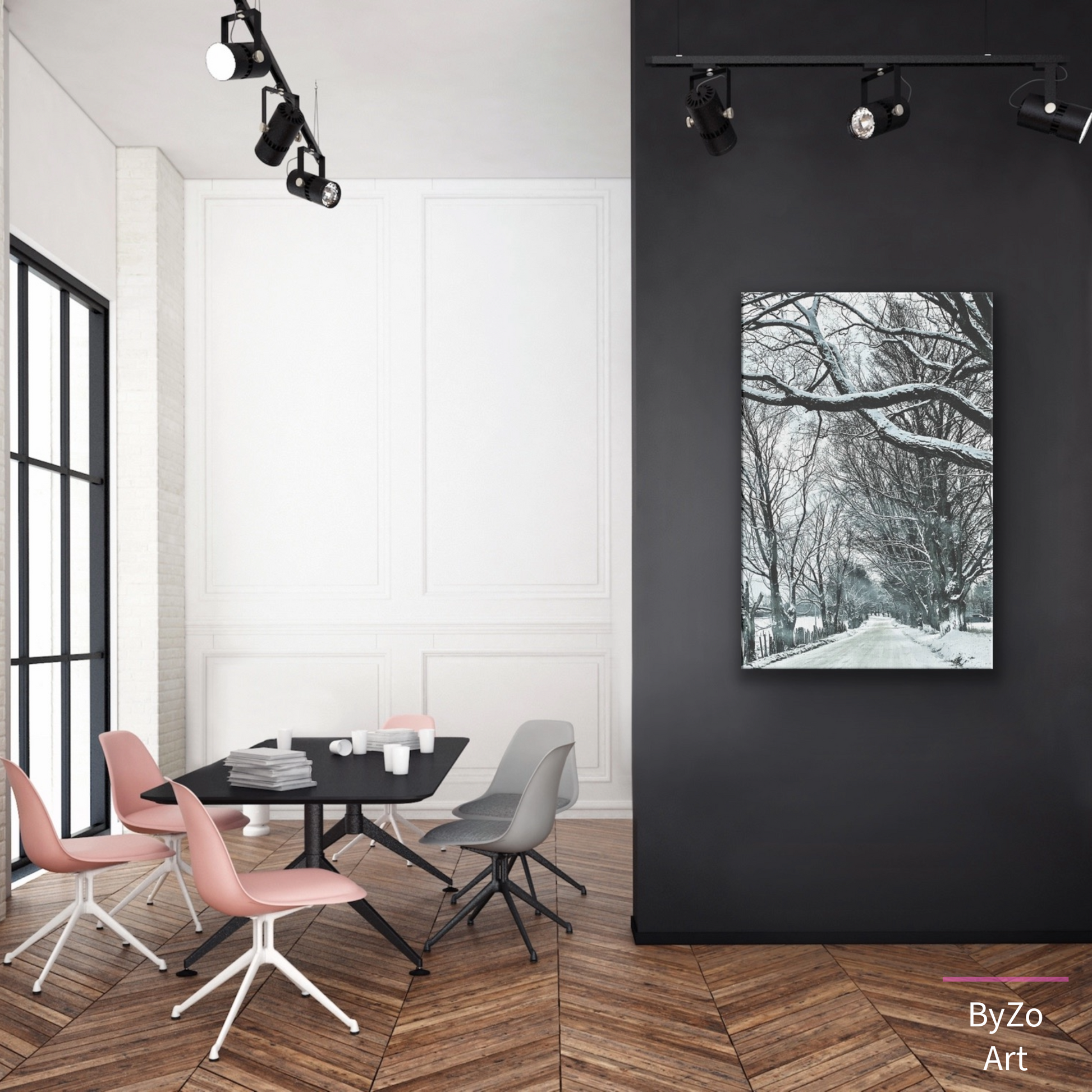 Wrapped Canvas, "Winter Country Road" Original ByZo Art Photography - By:Zo