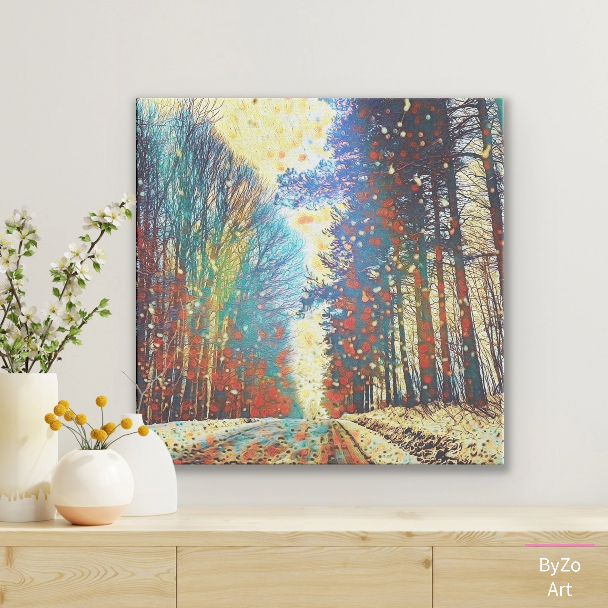 Square Wrapped Canvas "Chilly Route" Original Photography Mixed Media - By:Zo