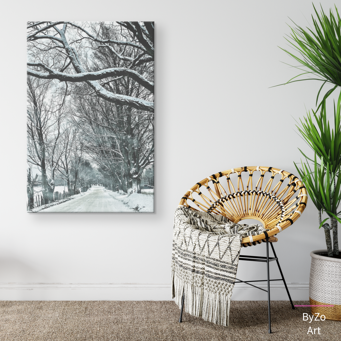 Wrapped Canvas, "Winter Country Road" Original ByZo Art Photography - By:Zo