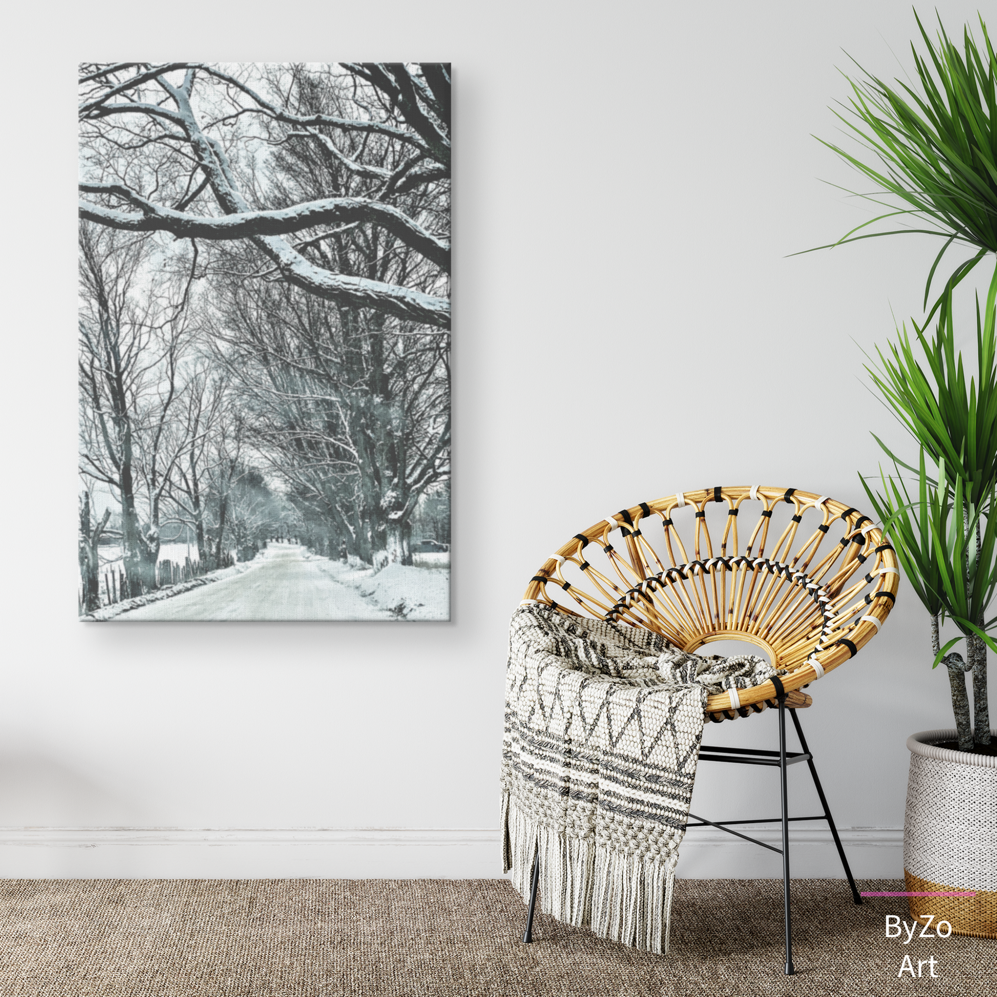 Wrapped Canvas, "Winter Country Road" Original ByZo Art Photography - By:Zo