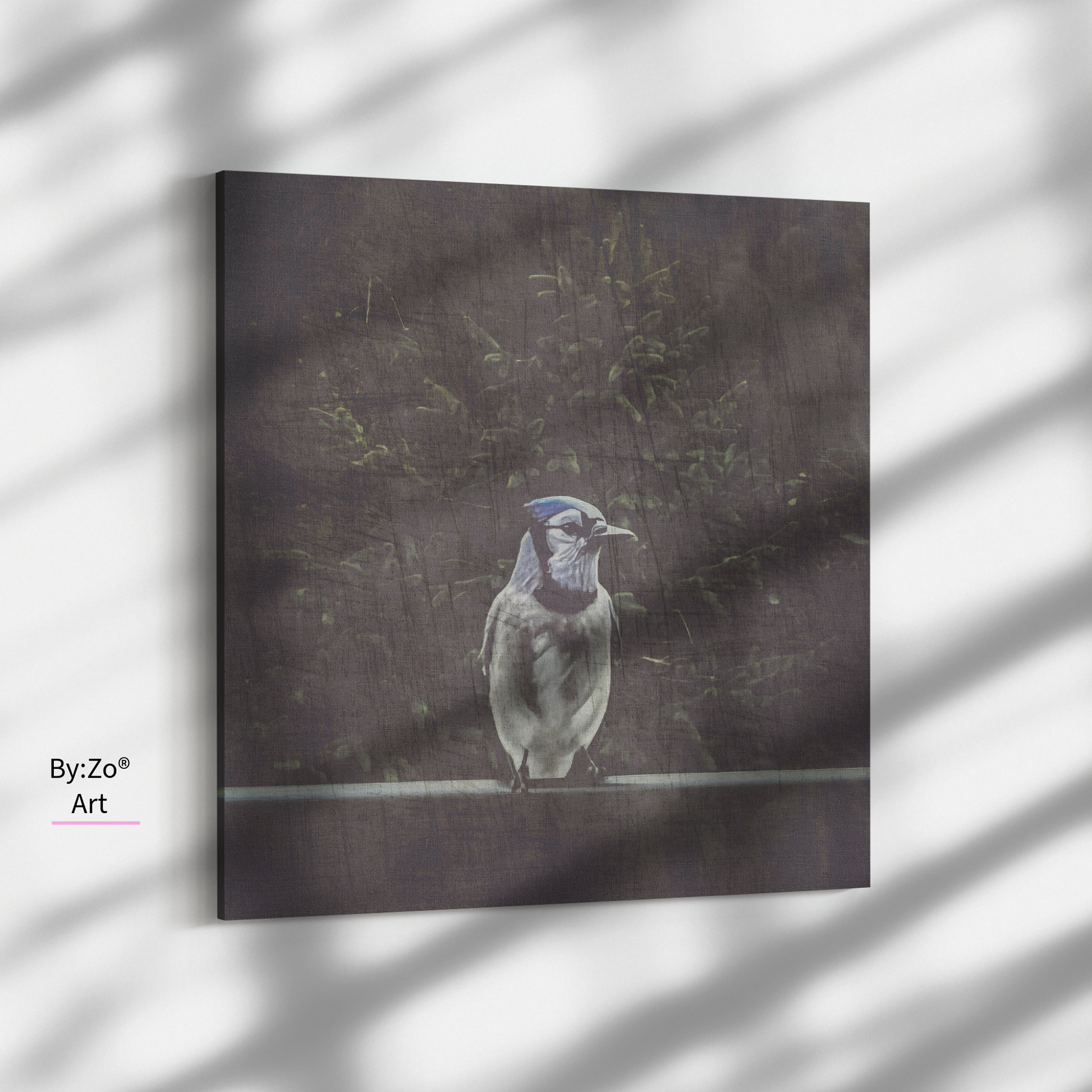 Wrapped Canvas "A Blue Jay's Visit" Original Fine Art Photography teelaunch