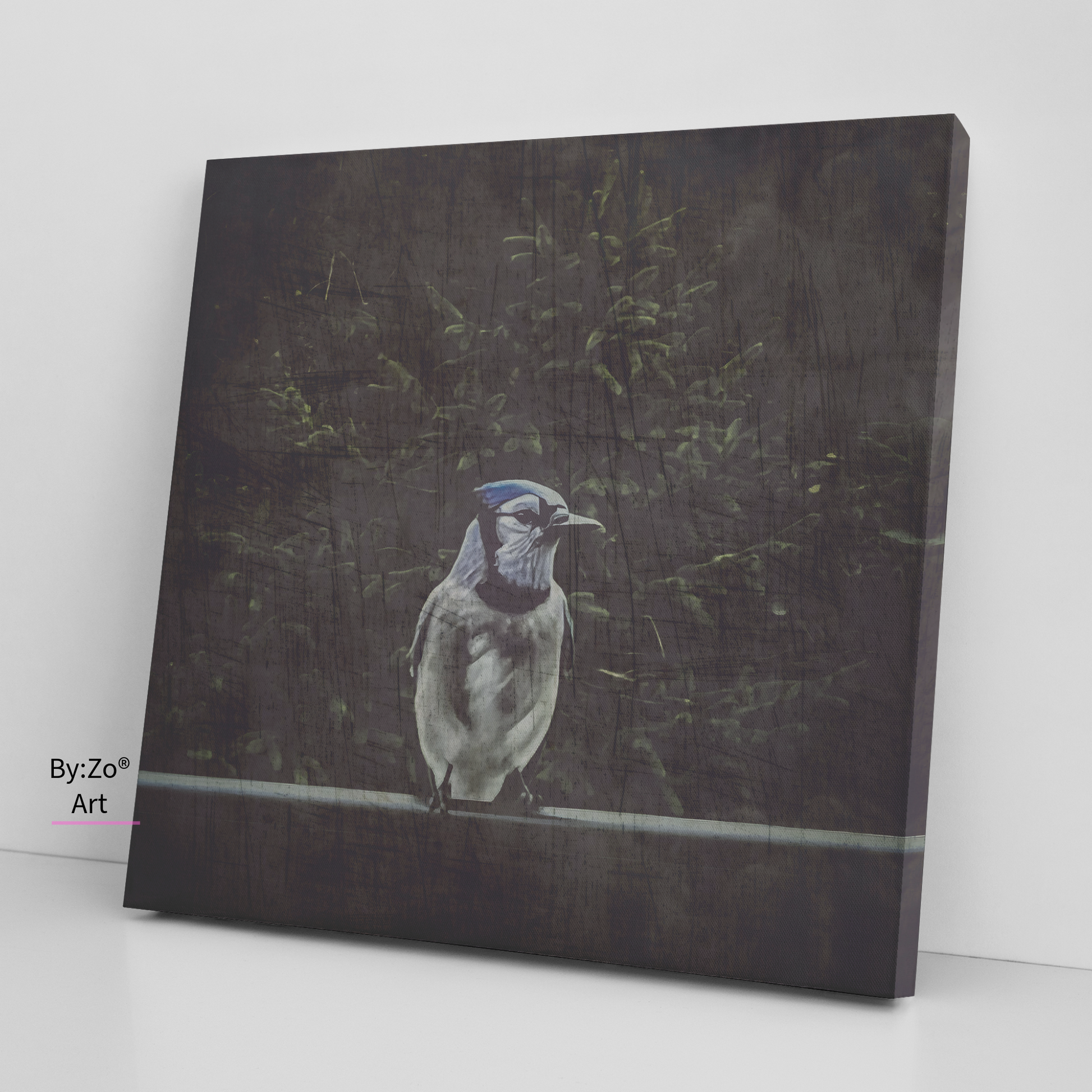 Wrapped Canvas "A Blue Jay's Visit" Original Fine Art Photography teelaunch