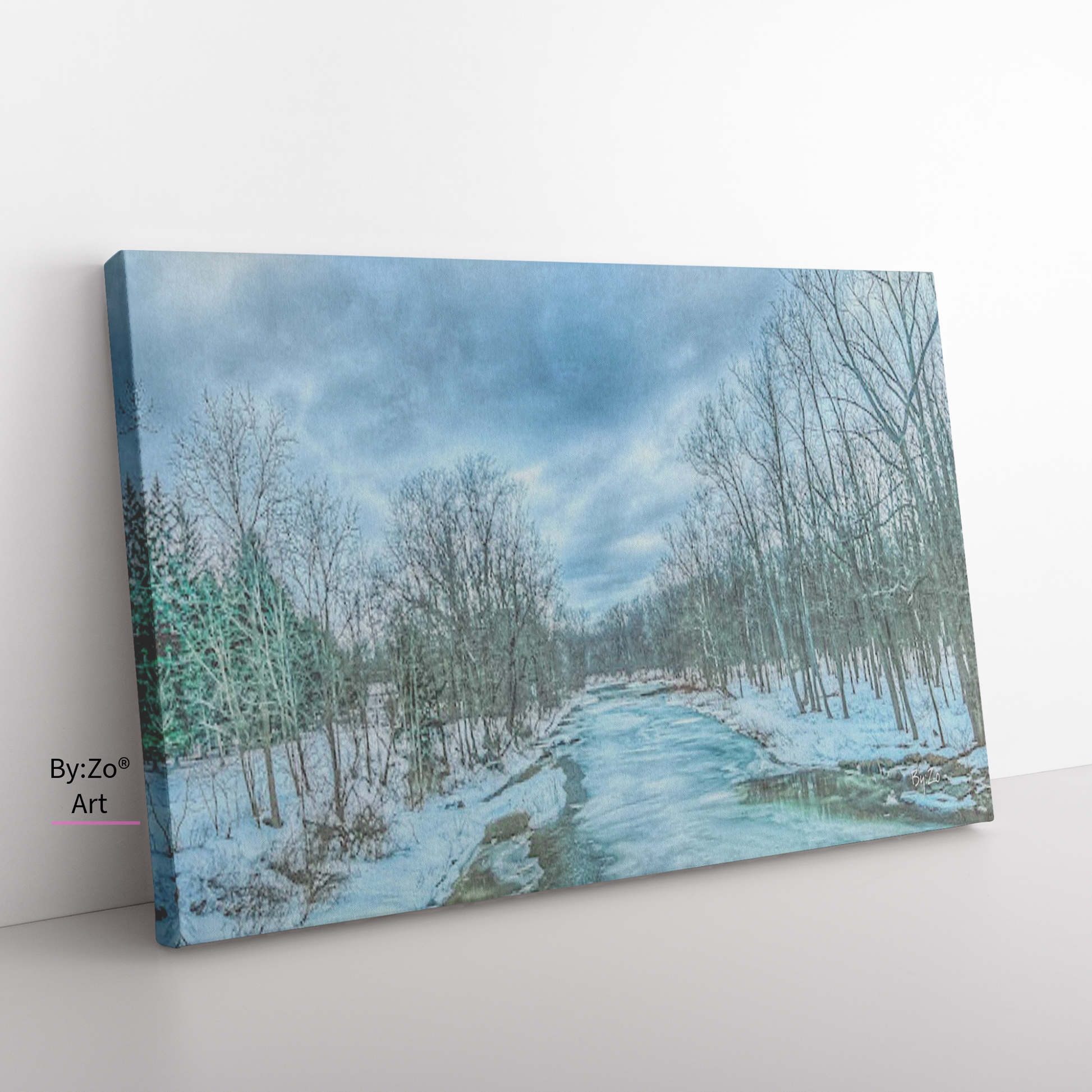 Wrapped Canvas, "Frozen Winter River" Original Fine Art Photography teelaunch