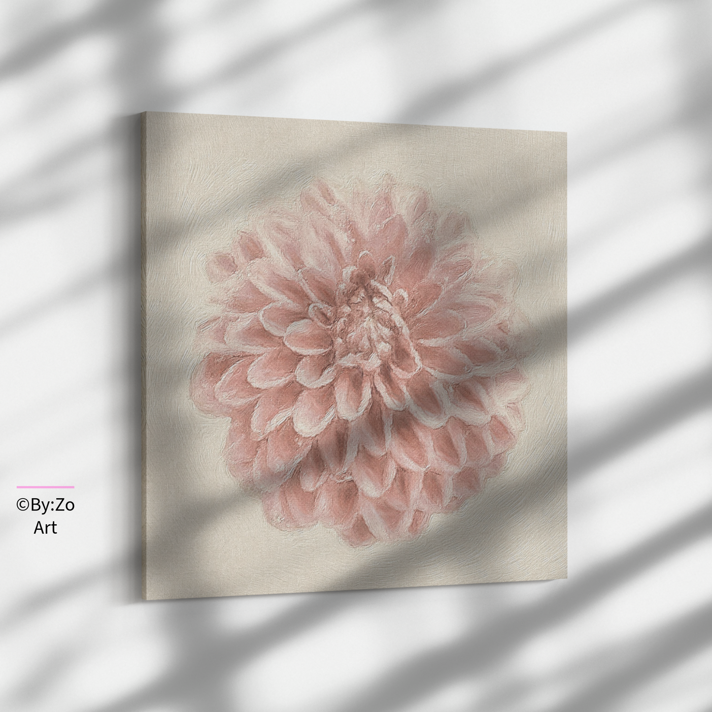 Wrapped Canvas "Pastel Pink Dahlia Flower " Original Photography teelaunch By:Zo